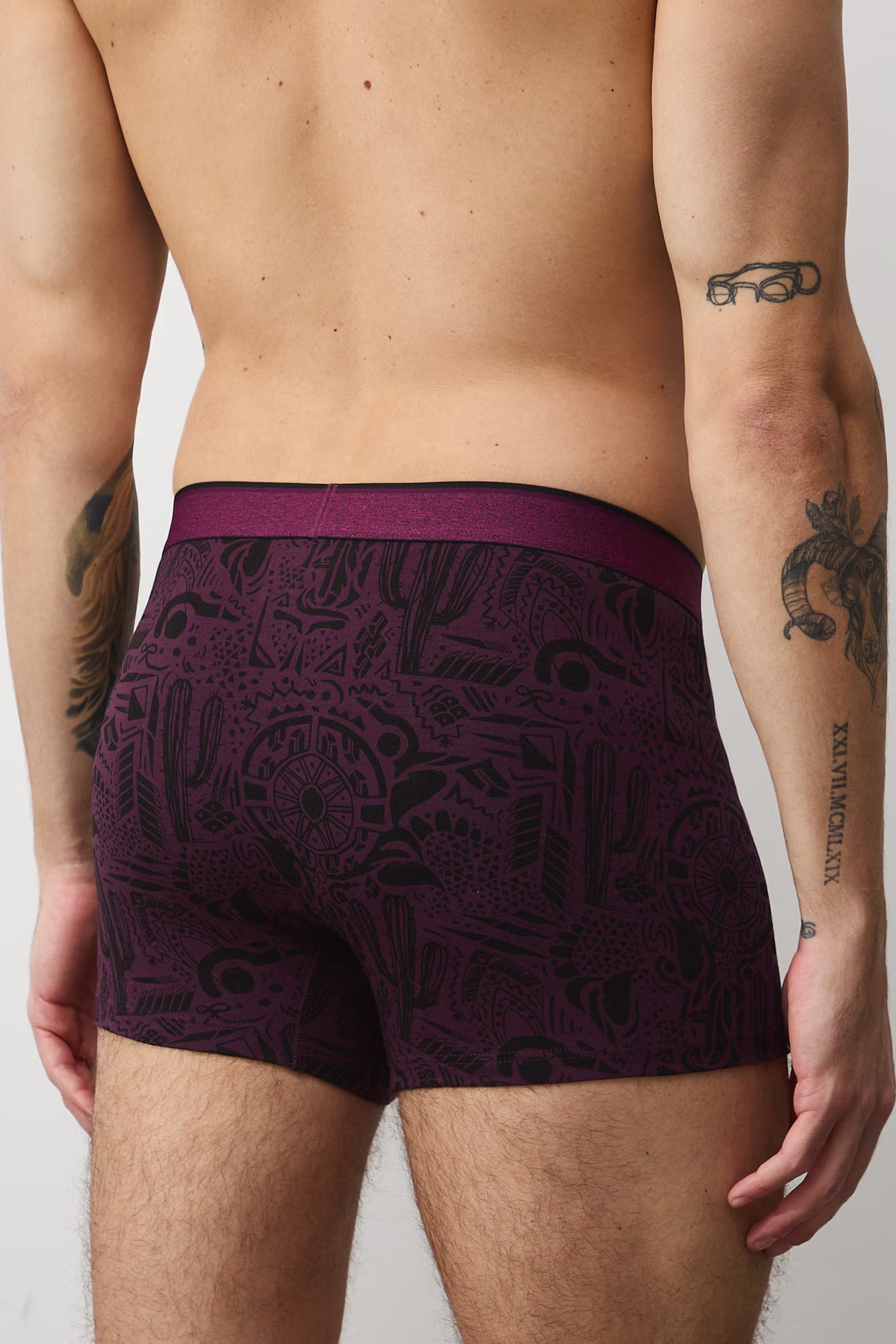 Herren Baumwollboxershorts in Schwarz – Packung mit 2 Stück