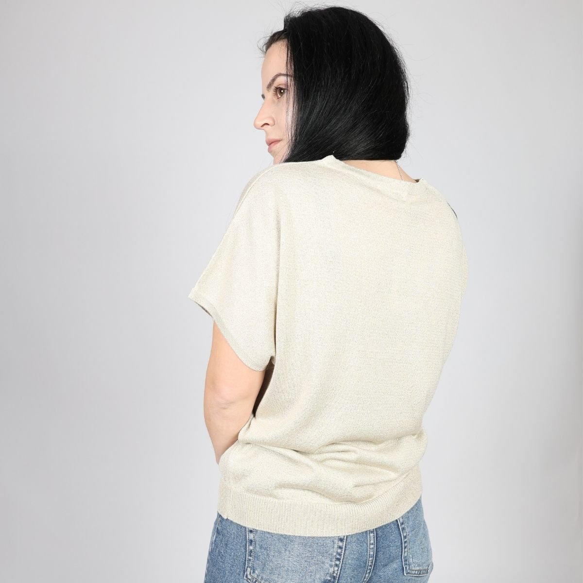 Дамска Плетена Тениска, Зелен Roberto Fashion Store T-shirt FELICKNI26 S Green