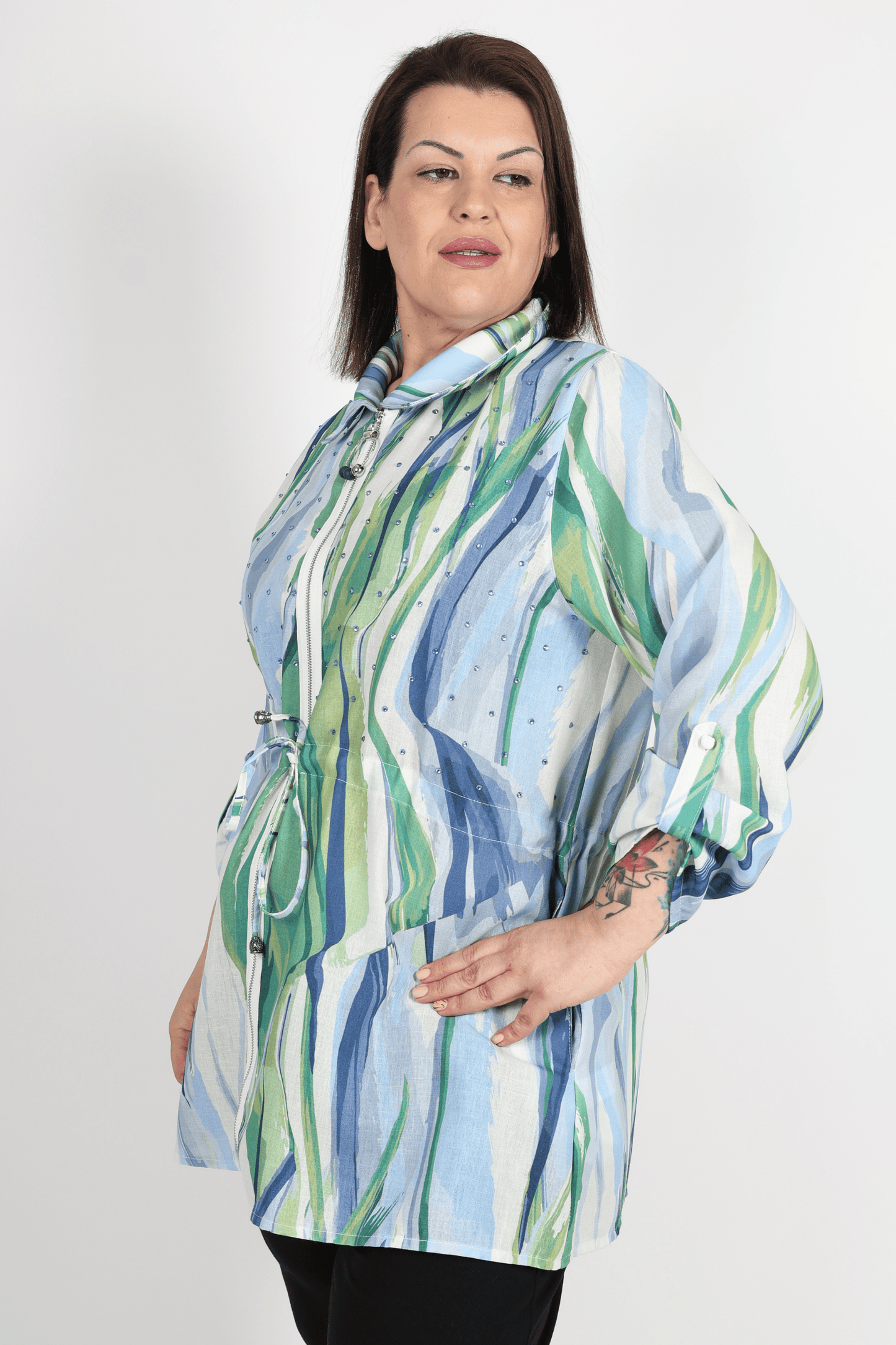 Дамска Риза, Син Roberto Fashion Store Shirt RBRFSHRTBLU1203L L Blue