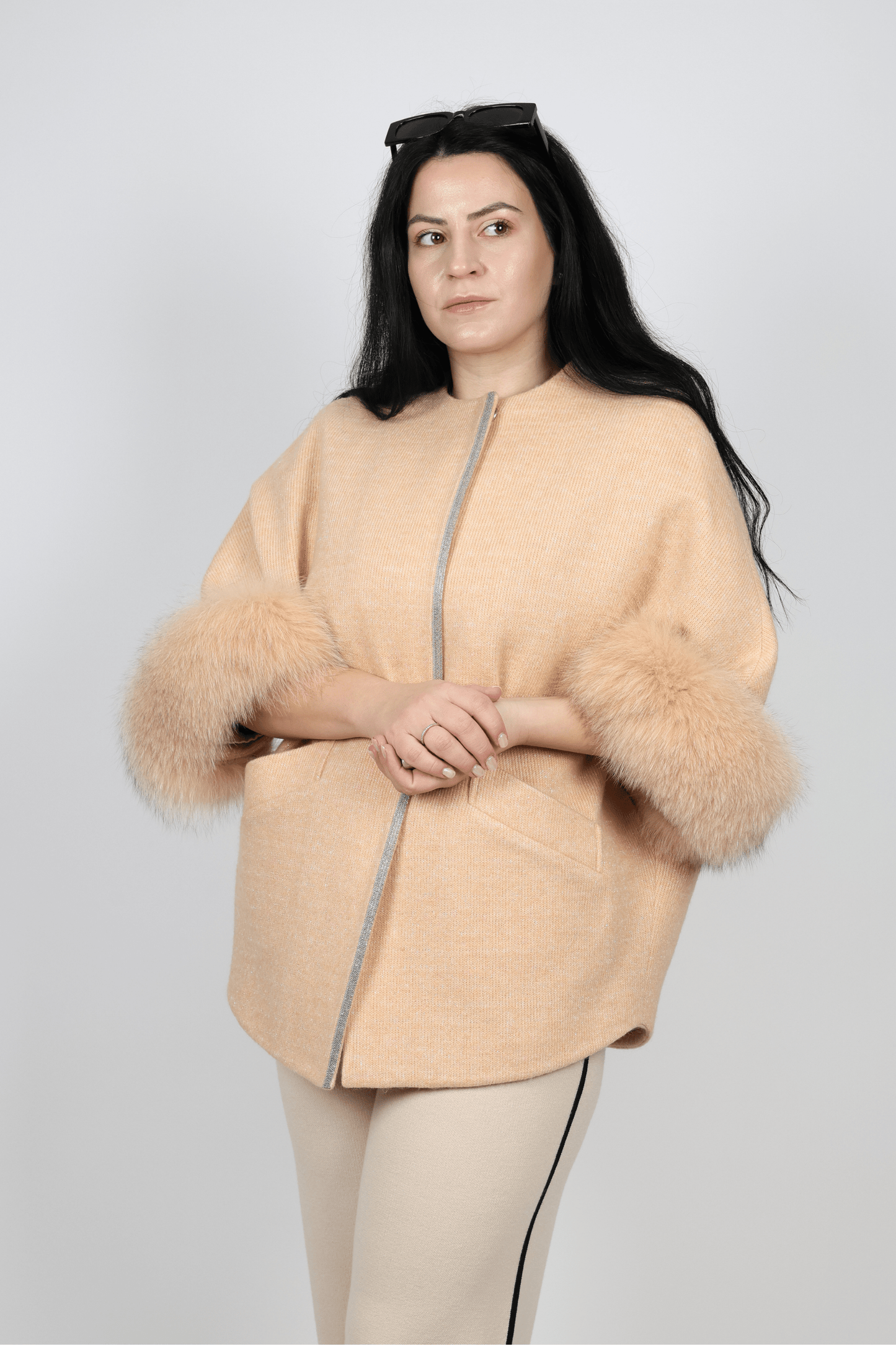 Дамска Жилетка, Бежов Roberto Fashion Store Cardigan 38 EU Beige