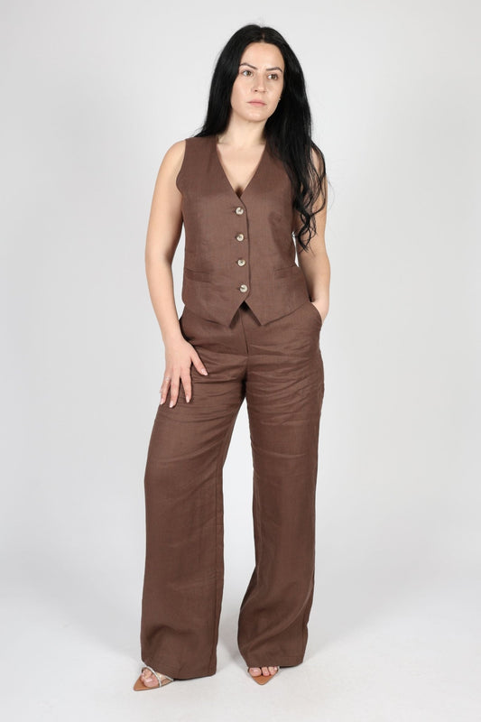 Women's 2-piece set, Brown, Blue, Pink
