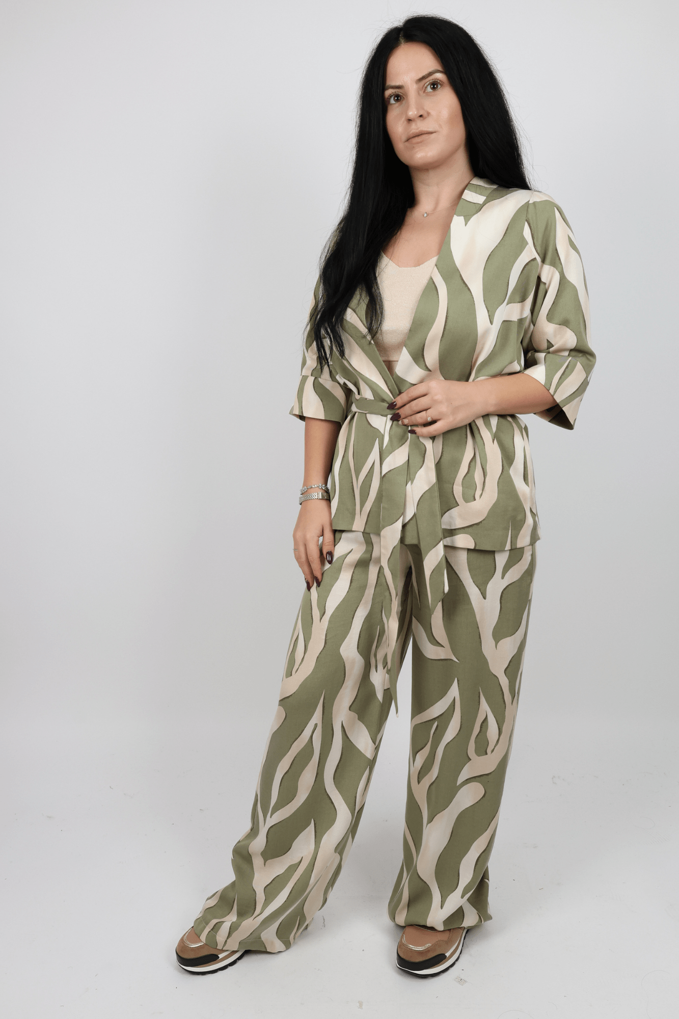 Дамски Комплект от 2 части, Бежов Roberto Fashion Store Set 1X2Y3ZM 38 EU Beige