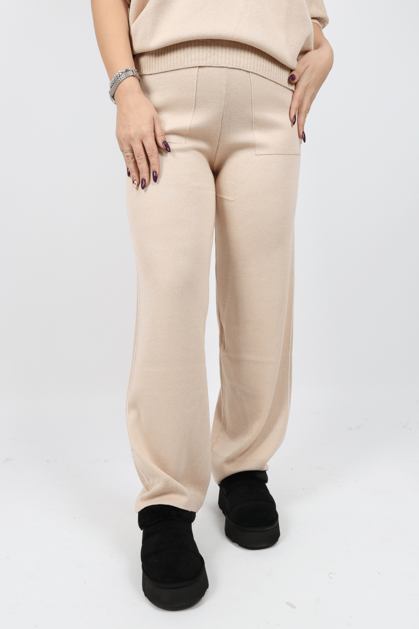 Дамски Комплект от 2 части, Бежов & Черен Roberto Fashion Store Set BLSERS123 S INTL Beige