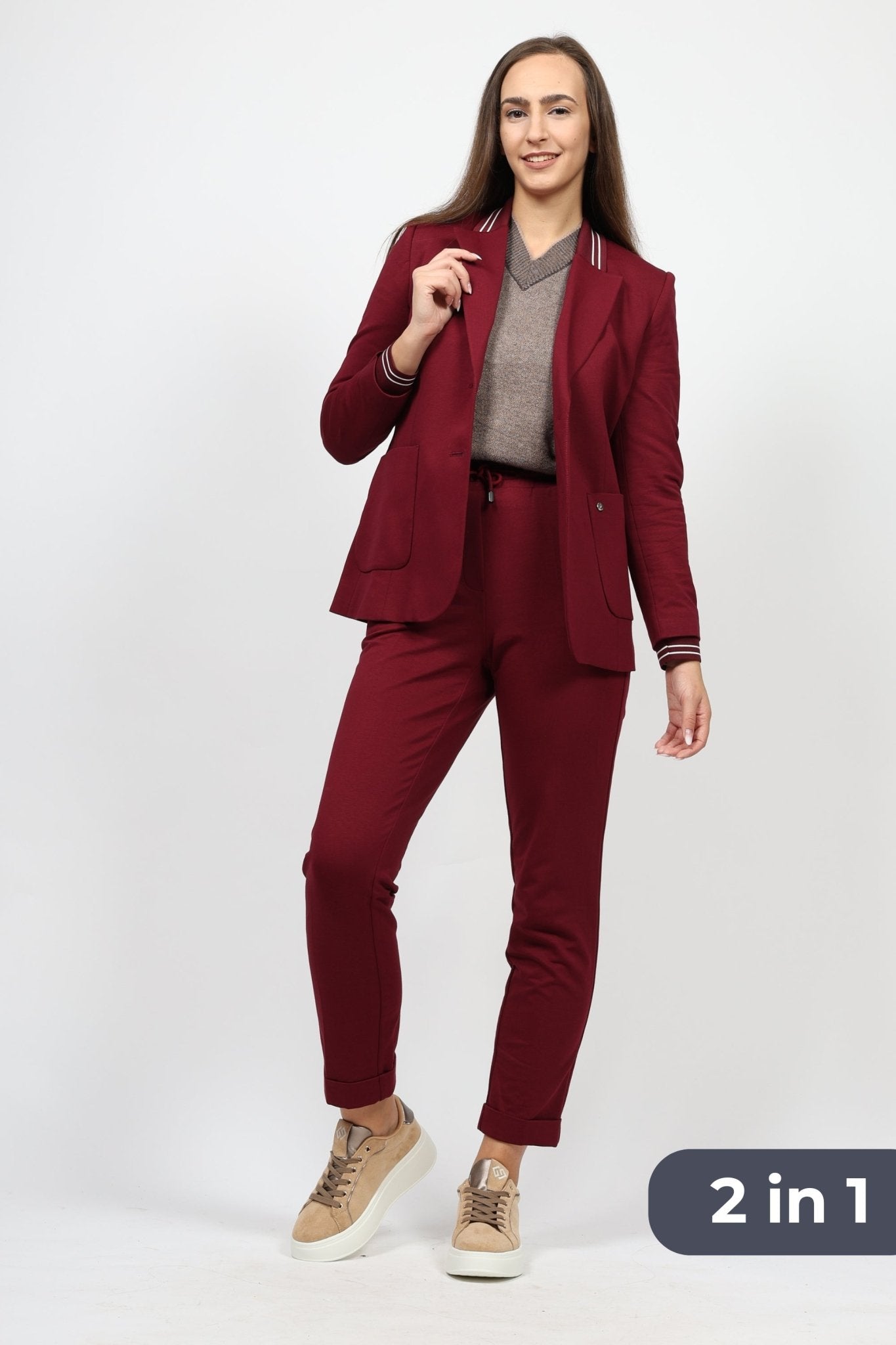 Women's 2-piece set, Bordeaux
