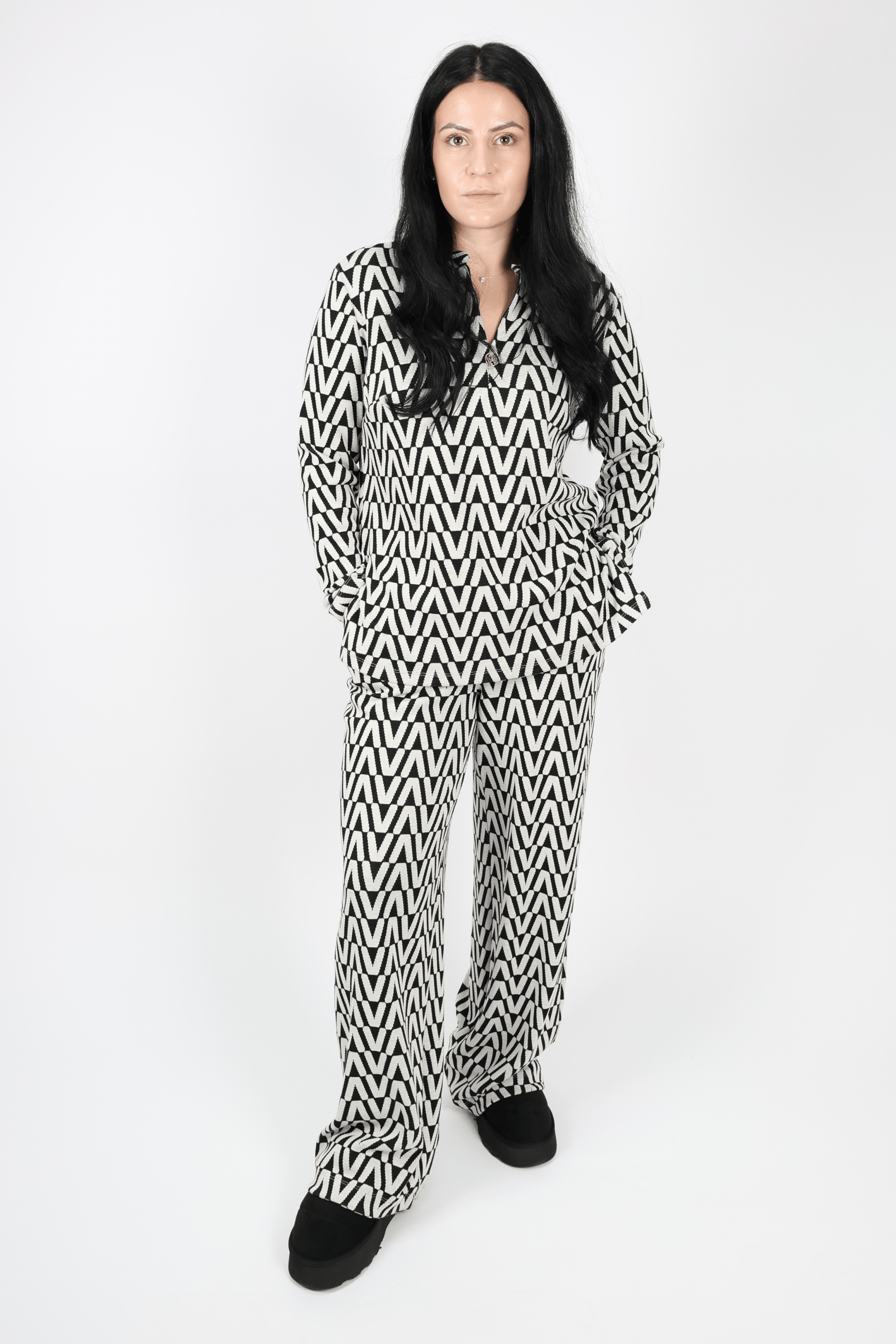 Дамски Комплект от 2 части, Черен, Червен & Син Roberto Fashion Store Set 0F2G4HL1 S INTL Black