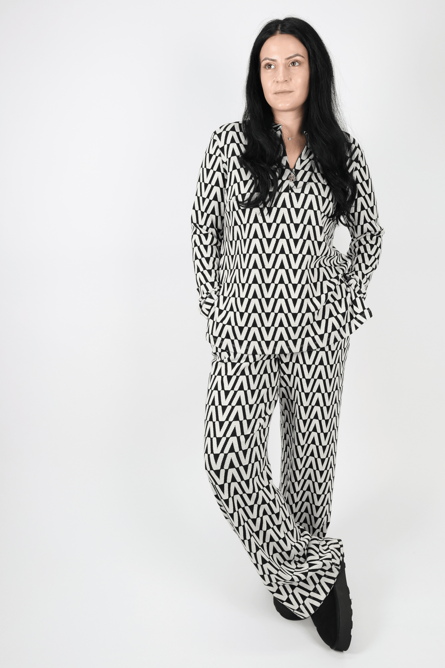 Дамски Комплект от 2 части, Черен, Червен & Син Roberto Fashion Store Set 0F2G4HL1 S INTL Black