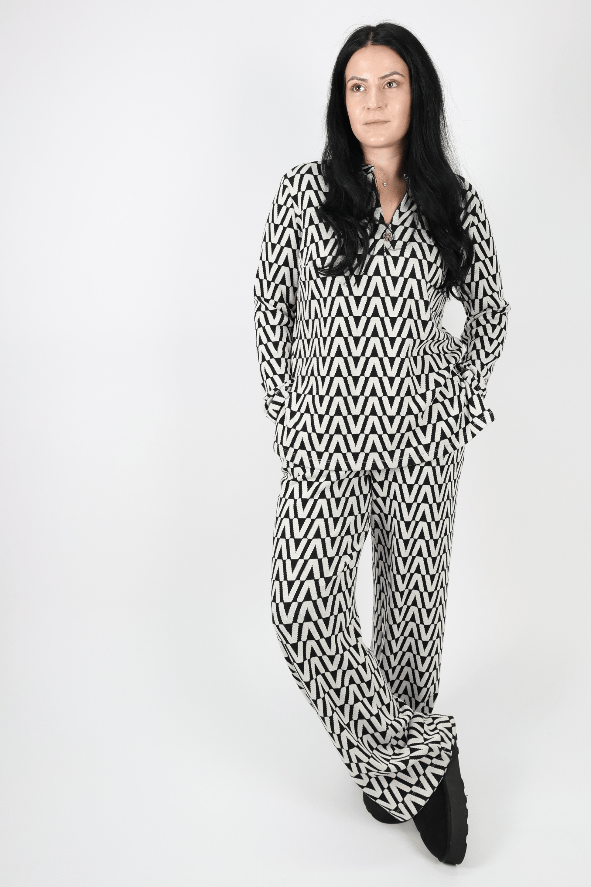 Дамски Комплект от 2 части, Черен, Червен & Син Roberto Fashion Store Set 0F2G4HL1 S INTL Black