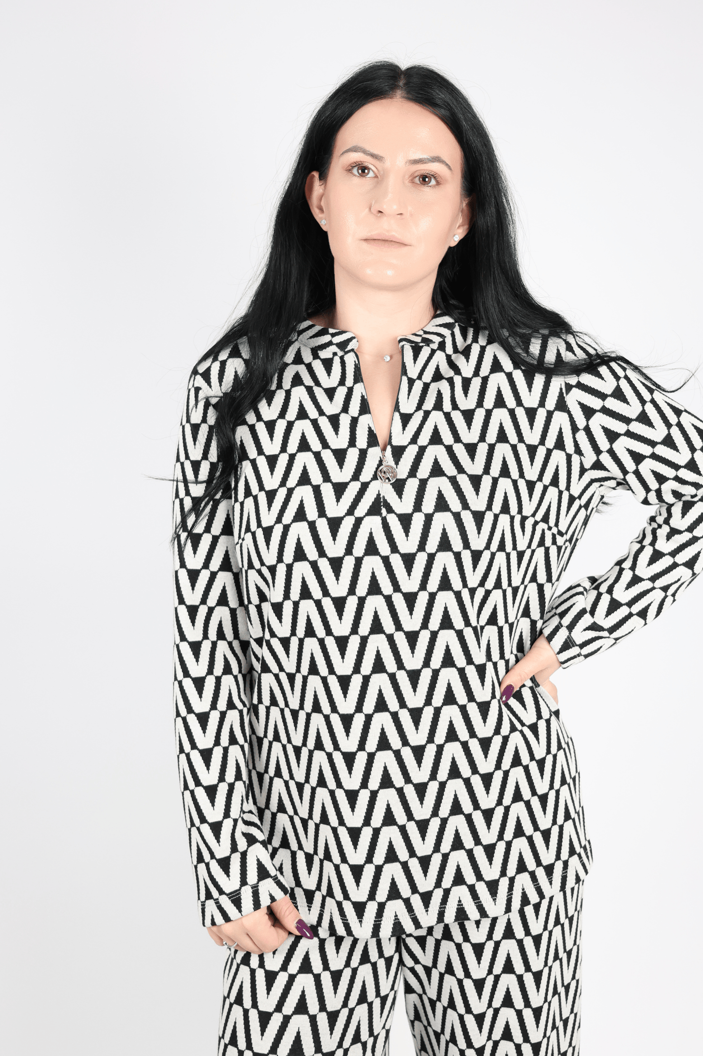 Дамски Комплект от 2 части, Черен, Червен & Син Roberto Fashion Store Set 0F2G4HL1 S INTL Black