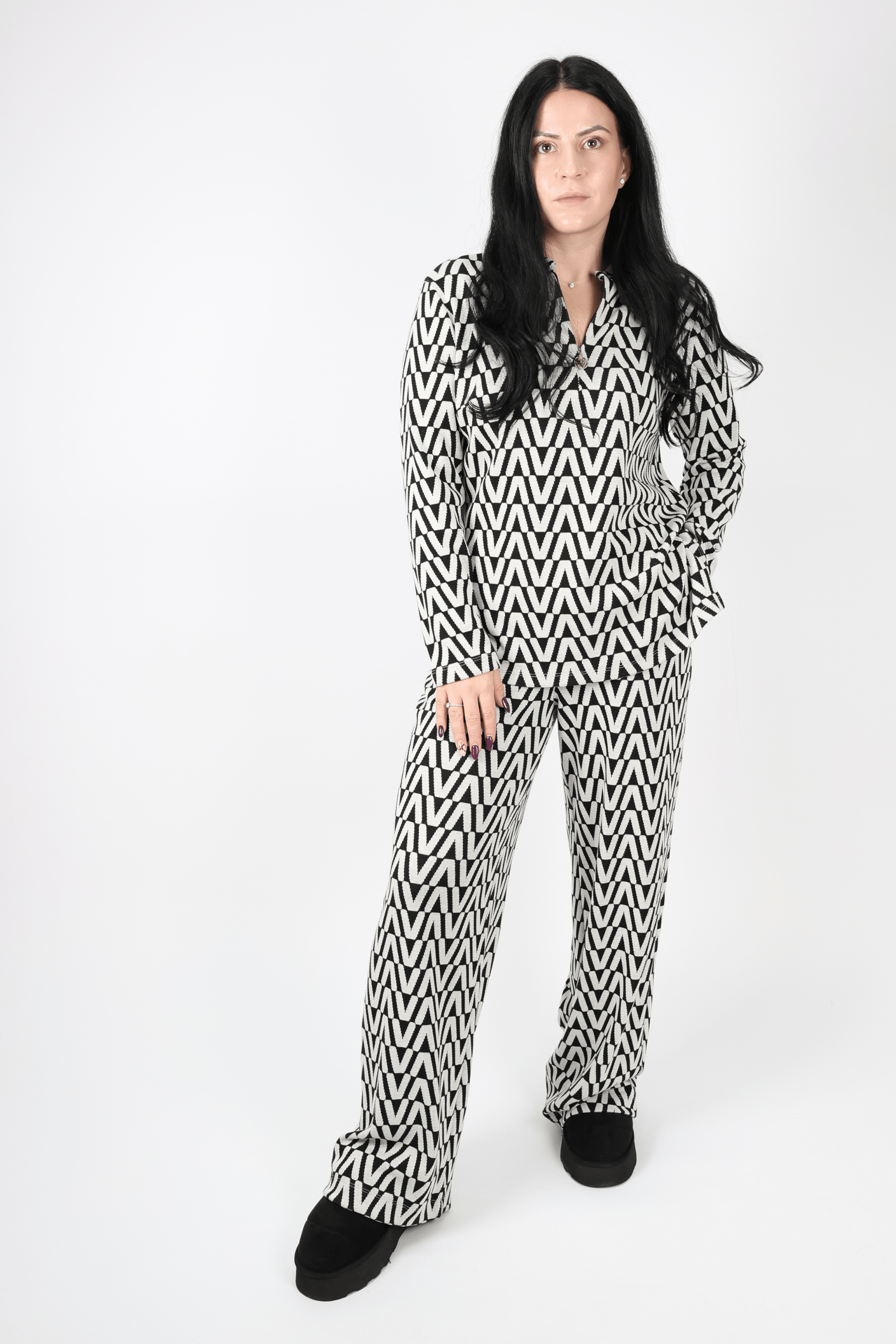 Дамски Комплект от 2 части, Черен, Червен & Син Roberto Fashion Store Set 0F2G4HL1 S INTL Black