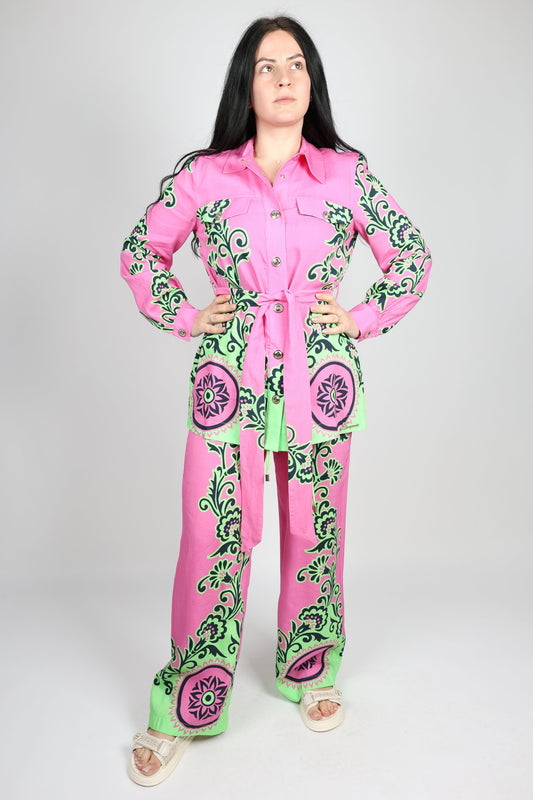 Дамски Комплект от 2 части, Розов Roberto Fashion Store Set RBRF2403LSGRDSETPINK38 38 EU Pink