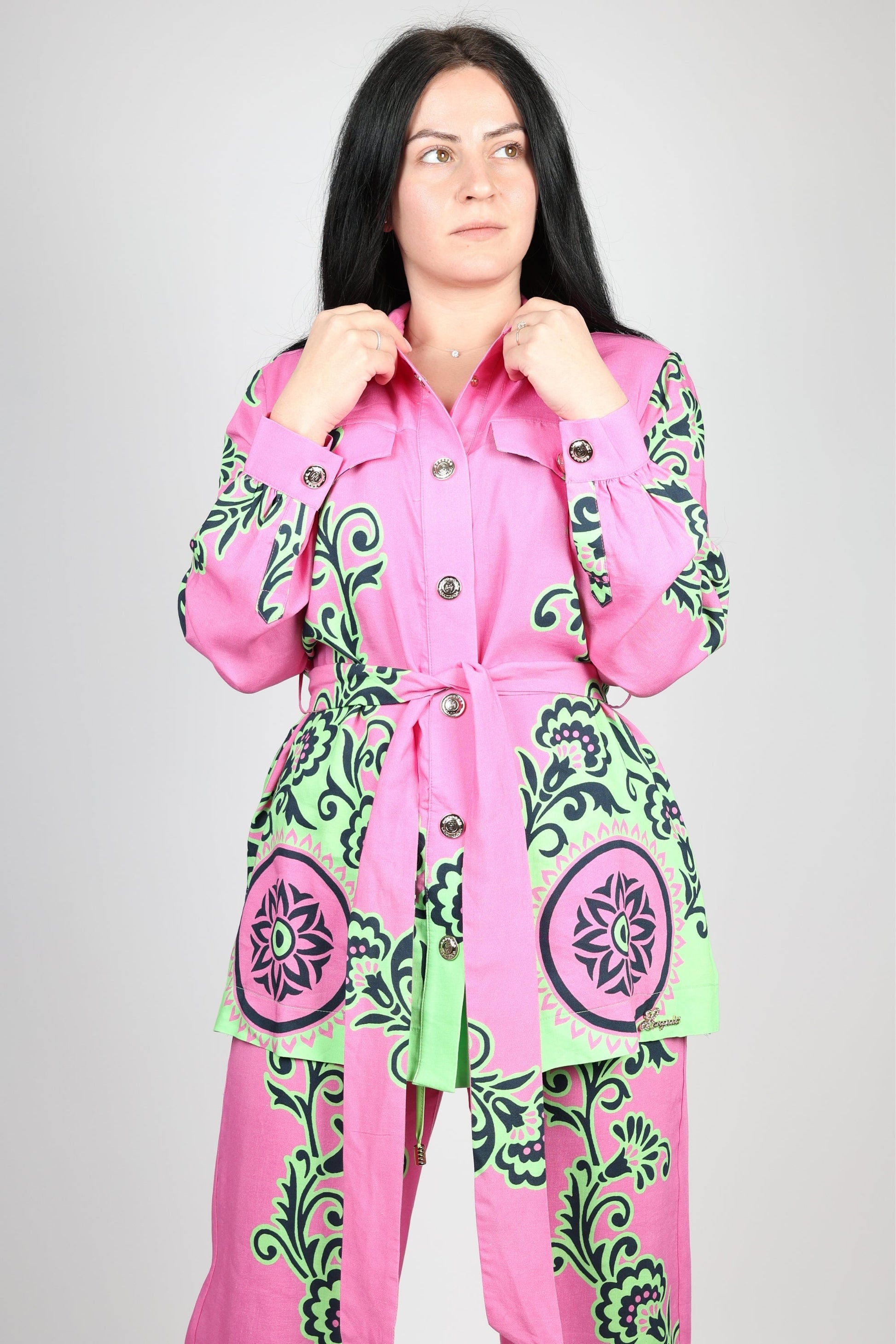 Дамски Комплект от 2 части, Розов Roberto Fashion Store Set RBRF2403LSGRDSETPINK38 38 EU Pink