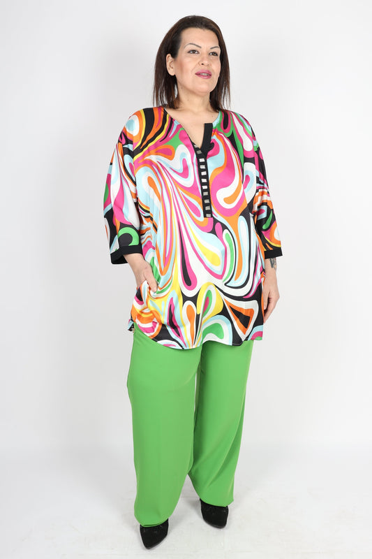 Дамски Комплект от 2 части, Зелен & Розов Roberto Fashion Store Set RBRF1803SETMLTICOL - 1 Green 44 EU
