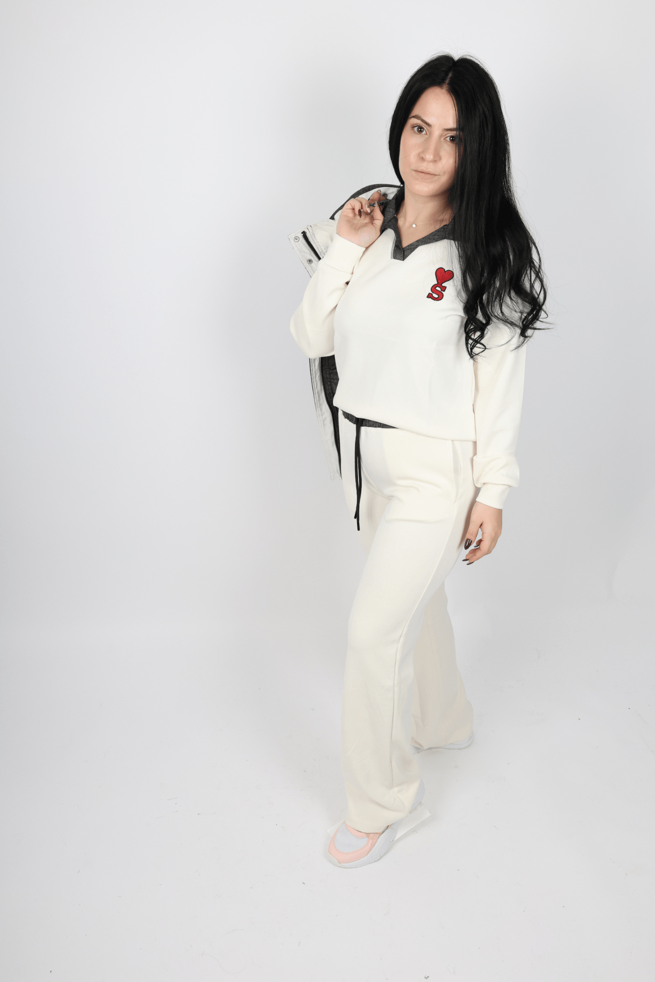 Дамски Комплект от 3 Части, Бежов & Бял Roberto Fashion Store Set A2B3C4SW S INTL White