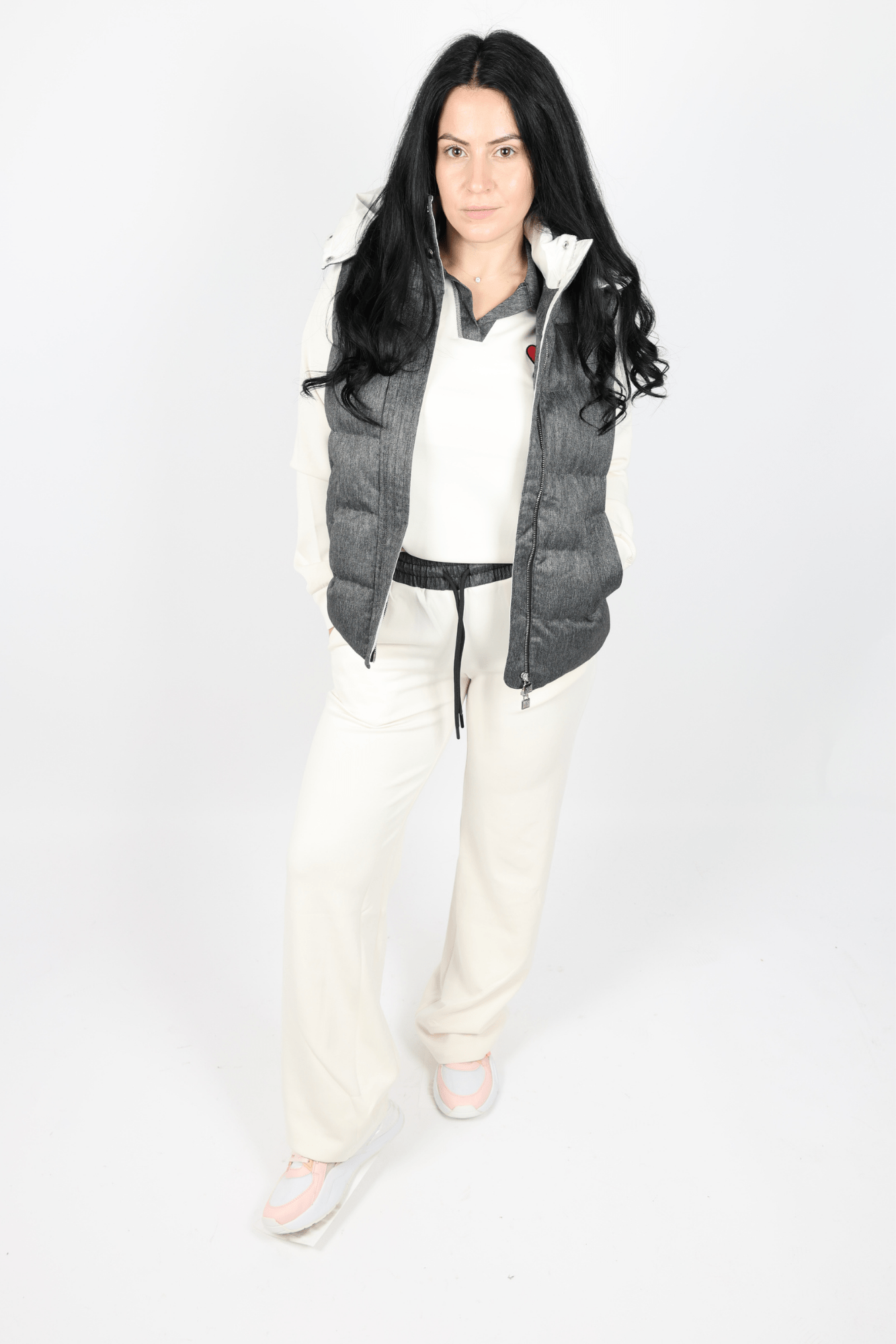Дамски Комплект от 3 Части, Бежов & Бял Roberto Fashion Store Set A2B3C4SW S INTL White