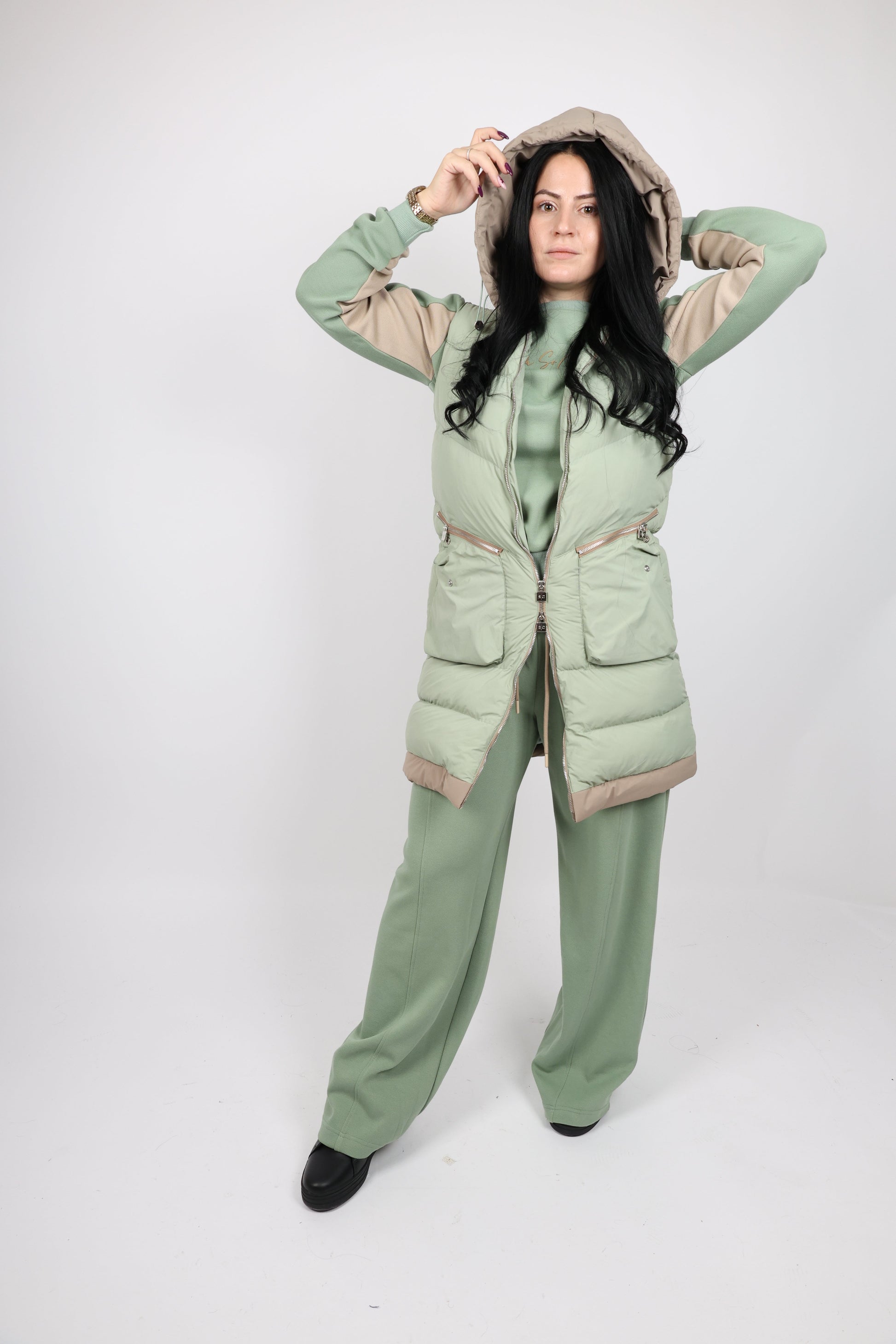 Дамски Комплект от 3 Части, Кафяв & Зелен Roberto Fashion Store Set L7M8N9SG S INTL Green
