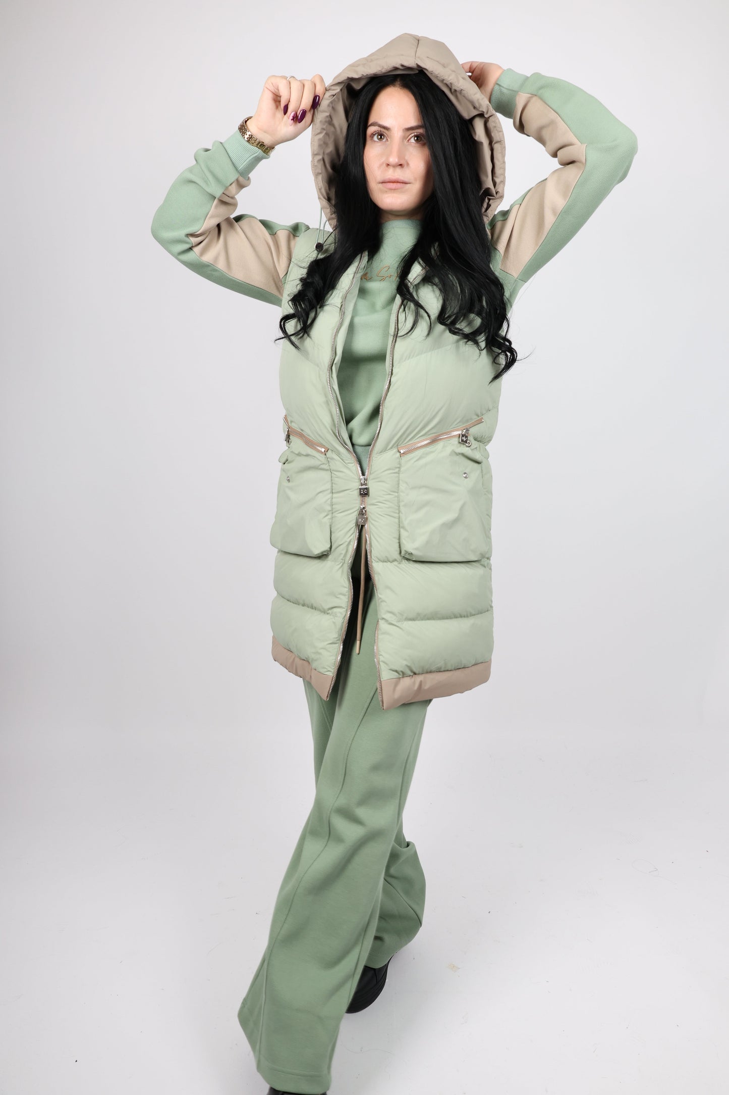 Дамски Комплект от 3 Части, Кафяв & Зелен Roberto Fashion Store Set L7M8N9SG S INTL Green