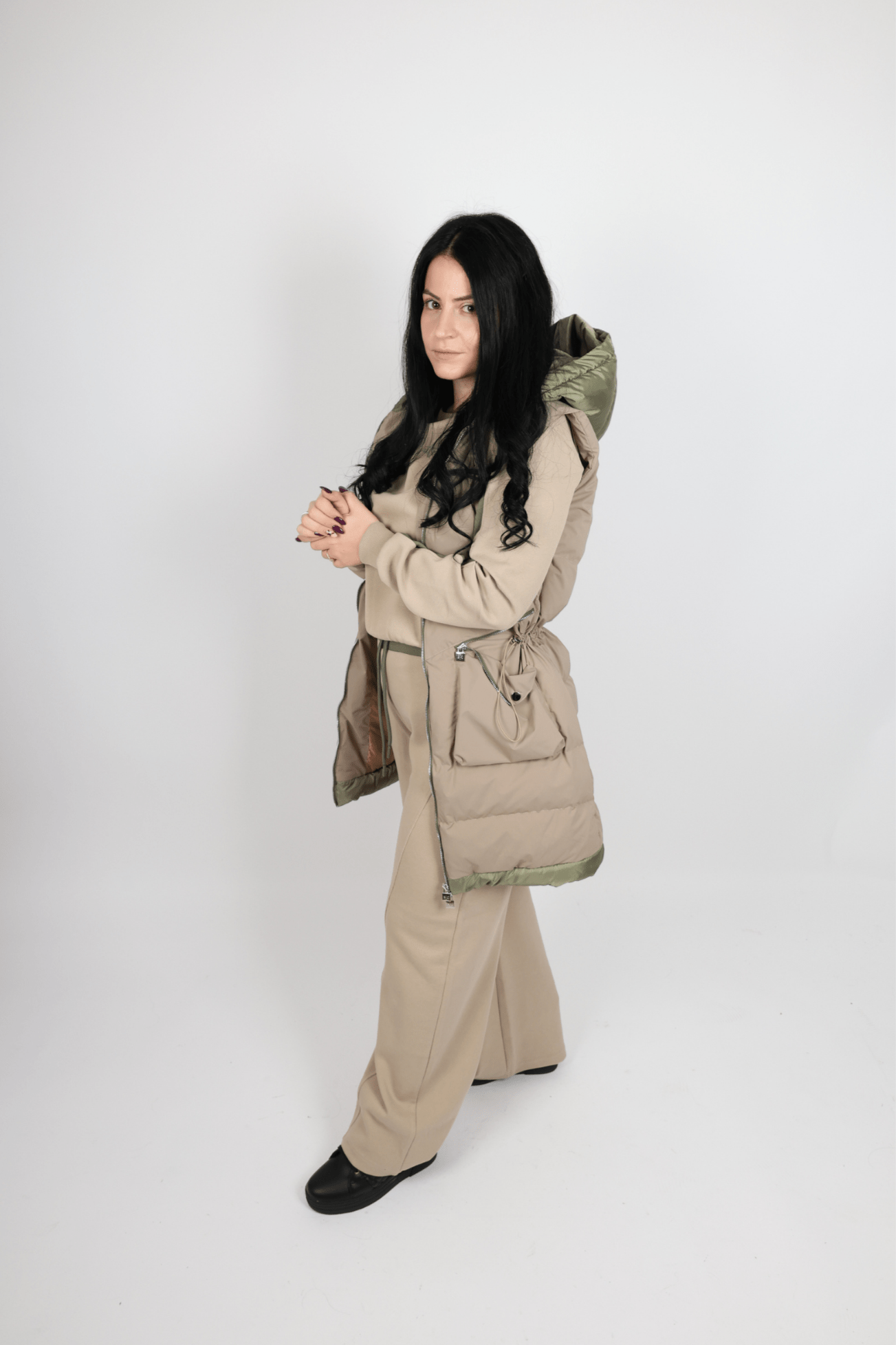 Дамски Комплект от 3 Части, Кафяв & Зелен Roberto Fashion Store Set L7M8N9SB S INTL Brown