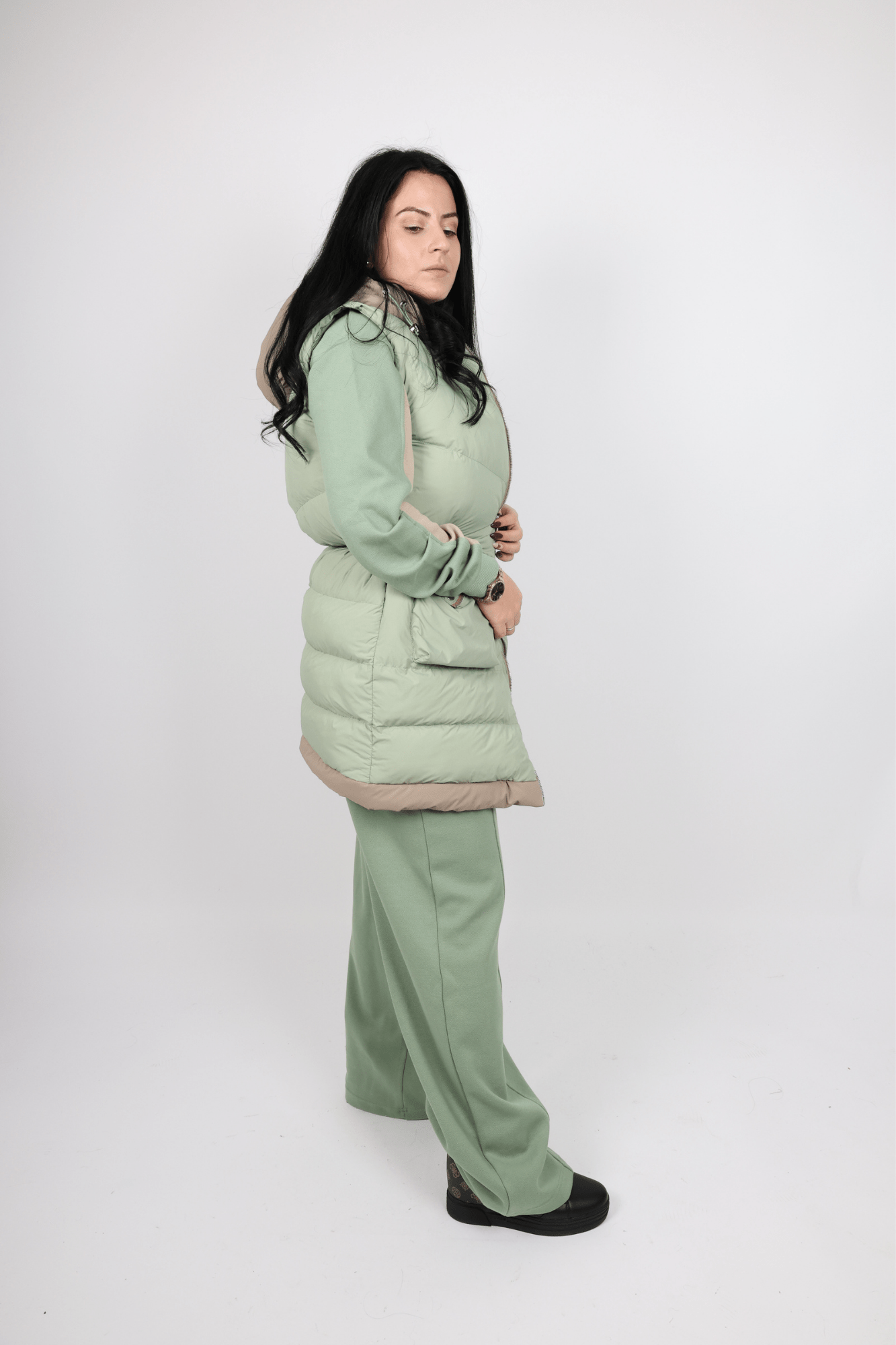 Дамски Комплект от 3 Части, Кафяв & Зелен Roberto Fashion Store Set L7M8N9SG S INTL Green
