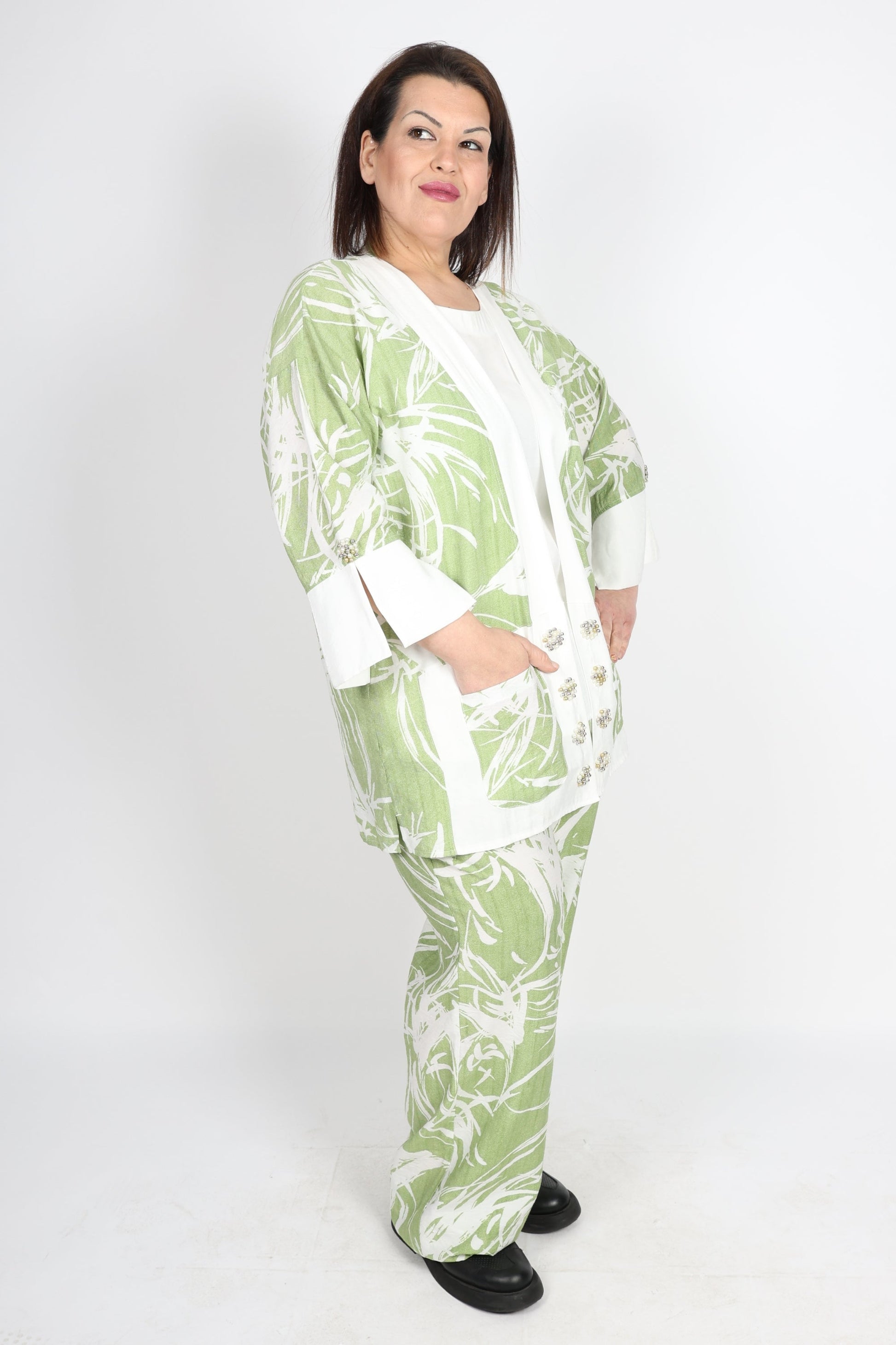 Дамски Комплект от 3 части, Зелен Roberto Fashion Store Set RBRF1803STGRN44 Green 44 EU