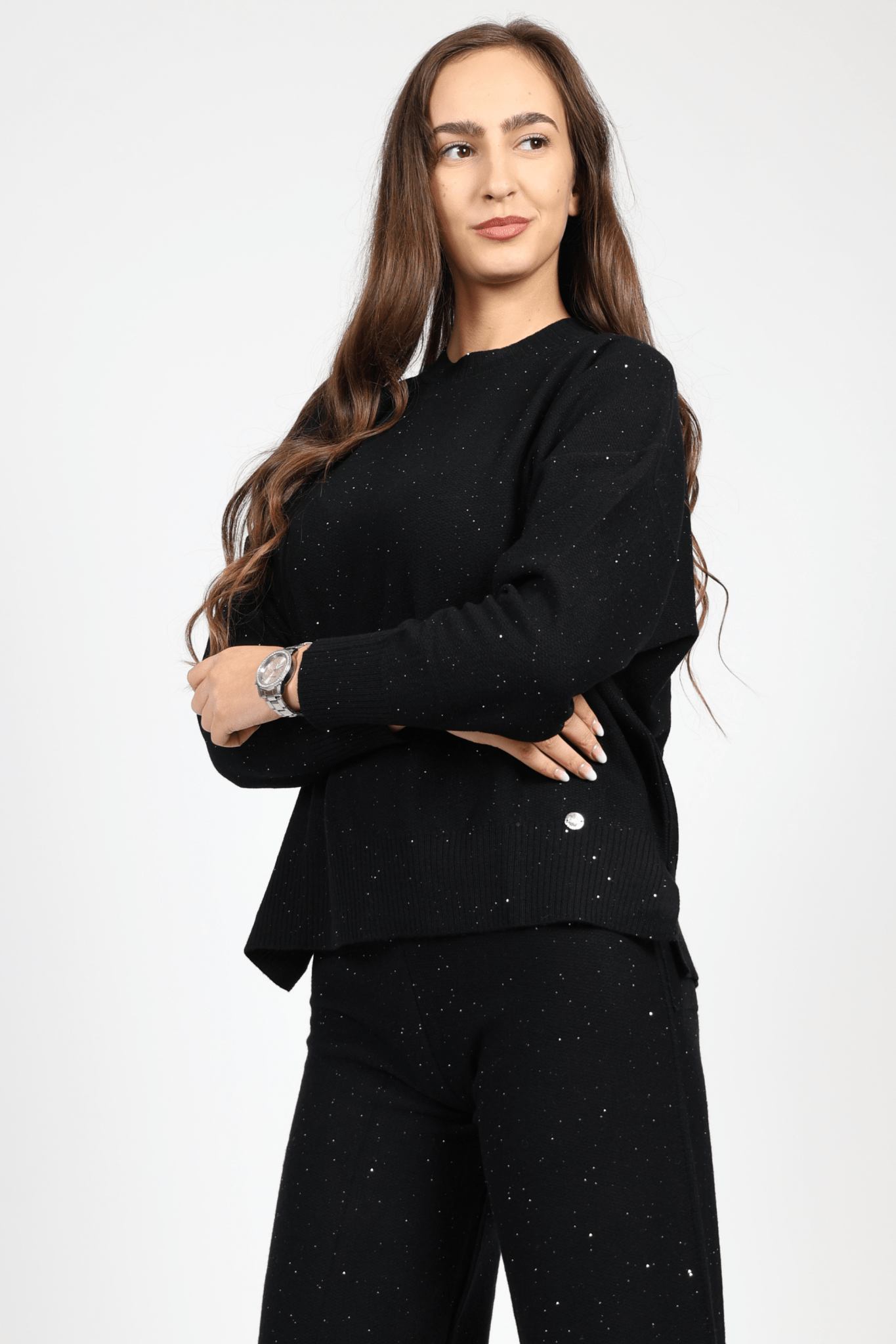 Women's Wool 2-Piece Set, Black