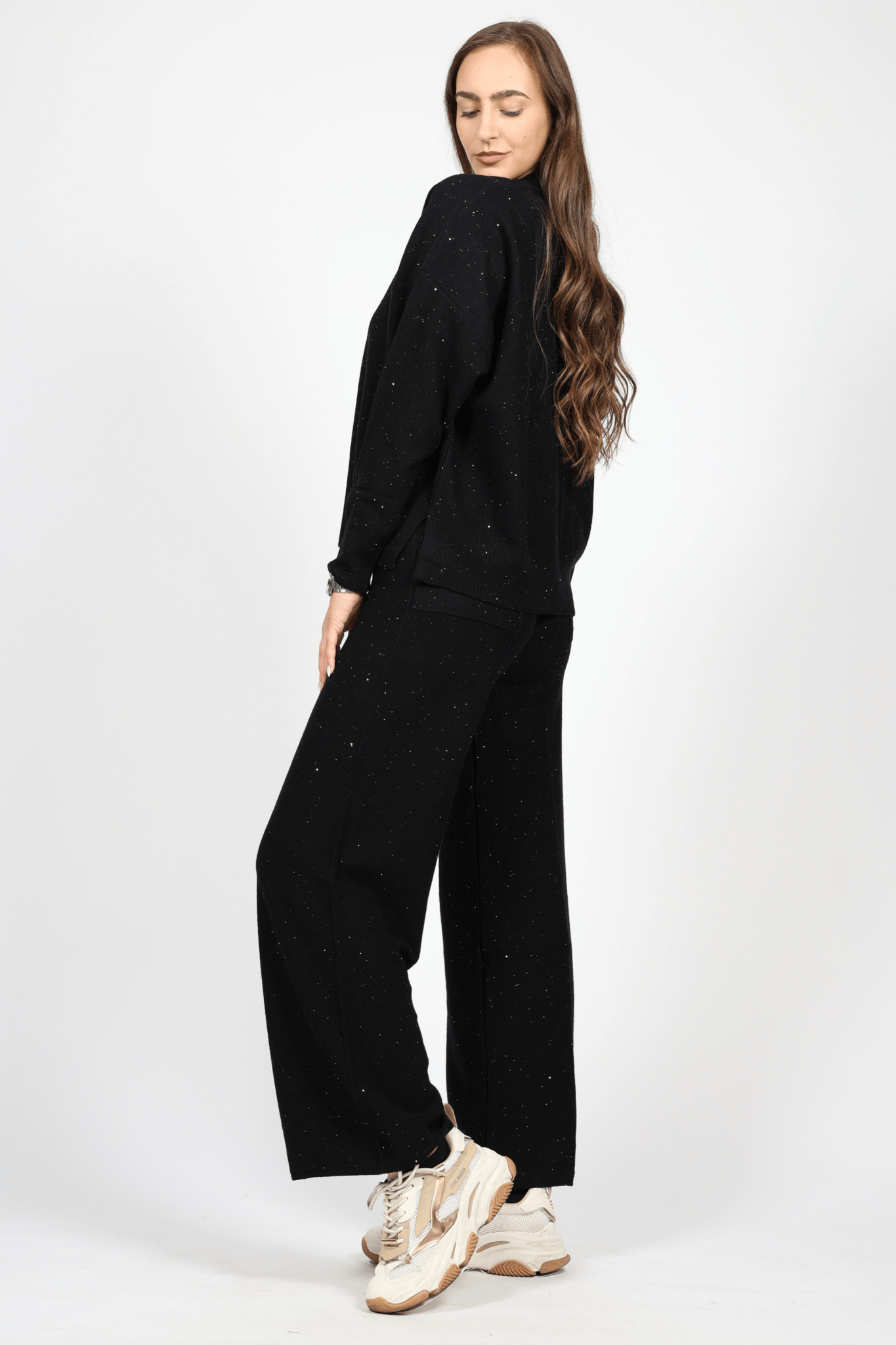 Women's Wool 2-Piece Set, Black
