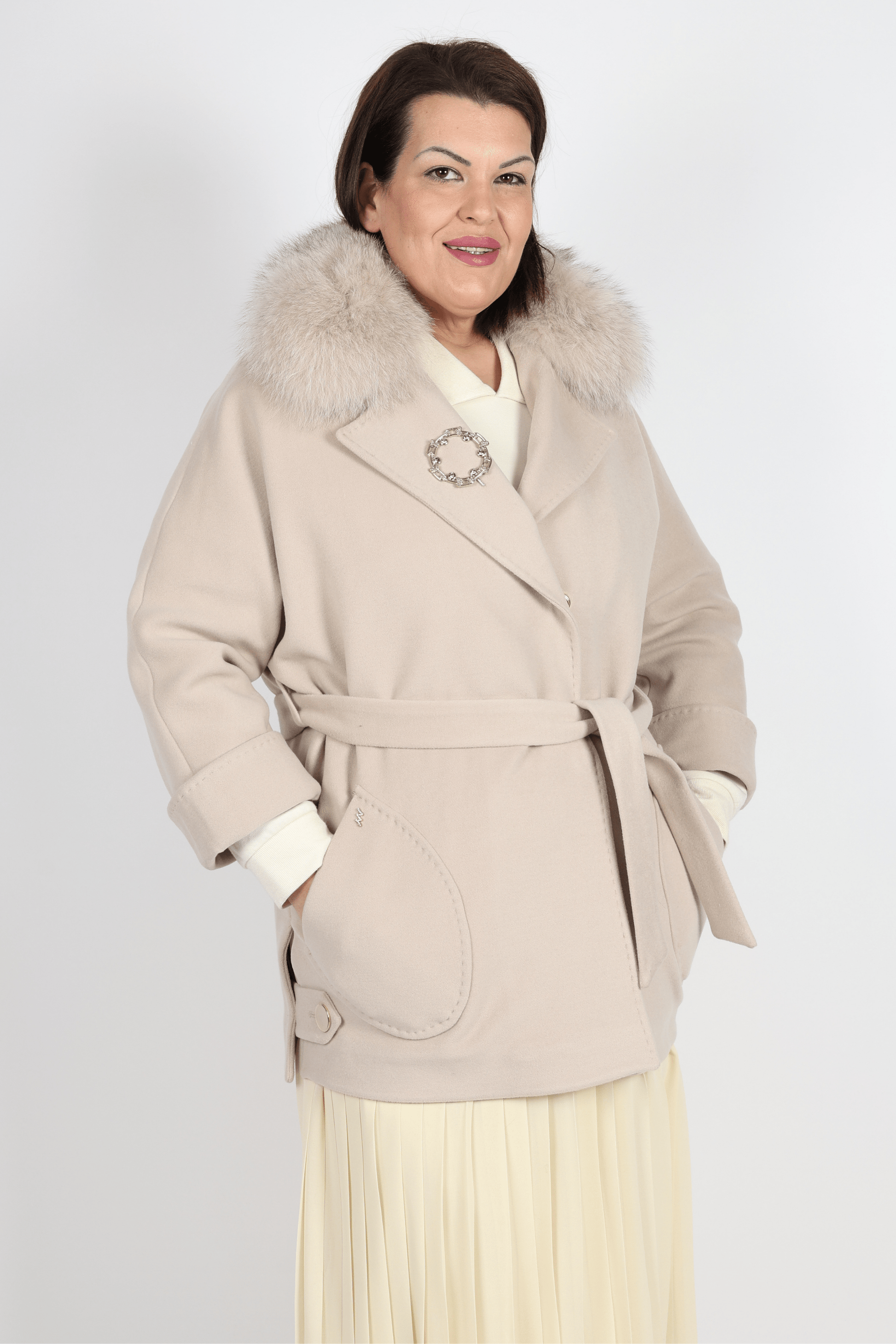 Дамско Палто, Бежов Roberto Fashion Store Coat MDLNCTBEI121342 42 EU Beige