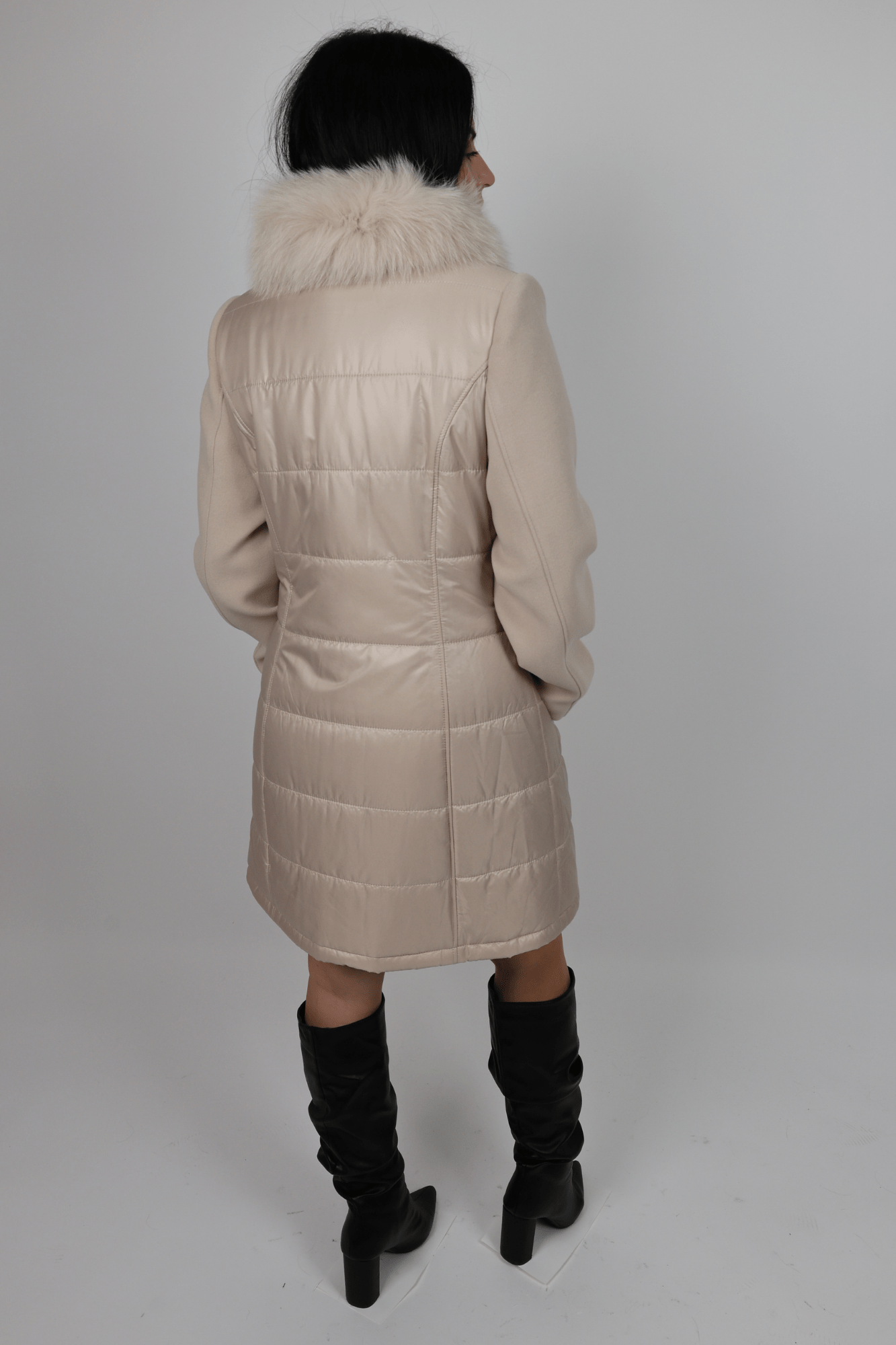 Дамско Палто, Бежов, Зелен & Кафяв Roberto Fashion Store Coat BLROB319 36 EU Beige