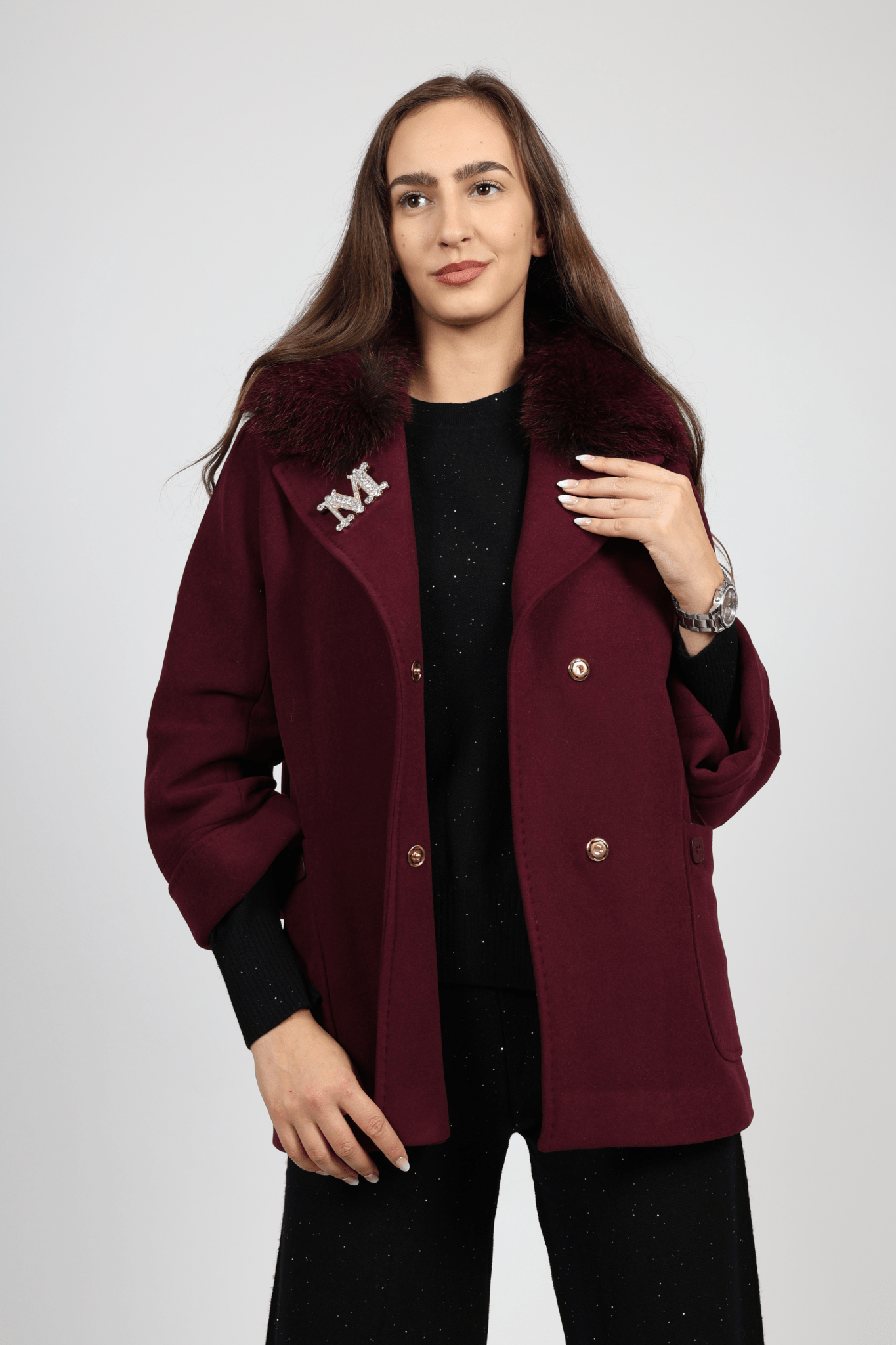 Women's Coat, Burgundy