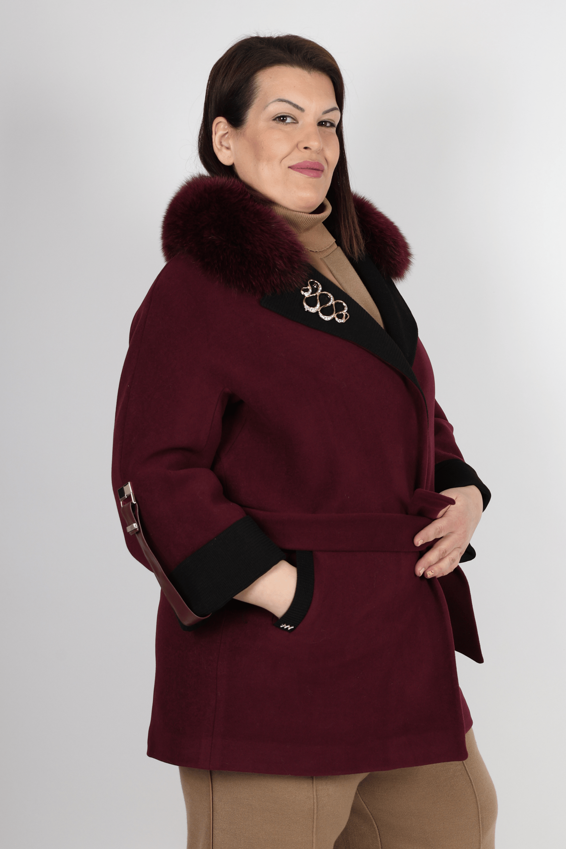Дамско Палто, Червен Roberto Fashion Store Coat CTBORWOOL1203 44 EU Red