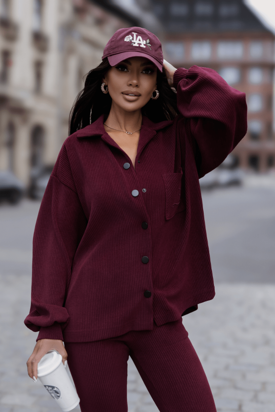 Комплект BLAIR от рипсено кадифе в бордо LaBalancia Roberto Fashion Store Set 5907378524099 M/L