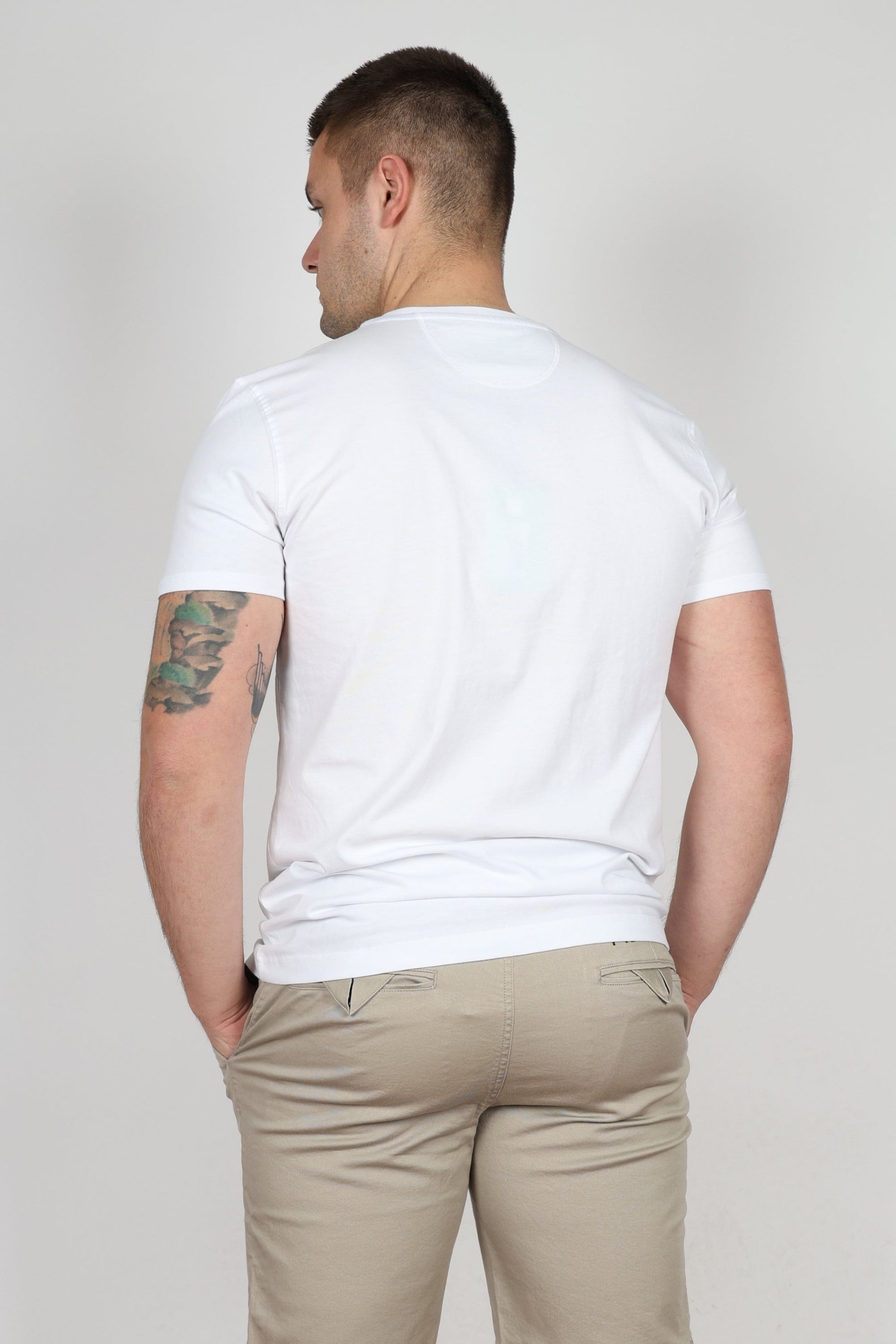 Мъжка Тениска, Син & Бял Roberto Fashion Store T-shirt YMR317JS39507017 White S