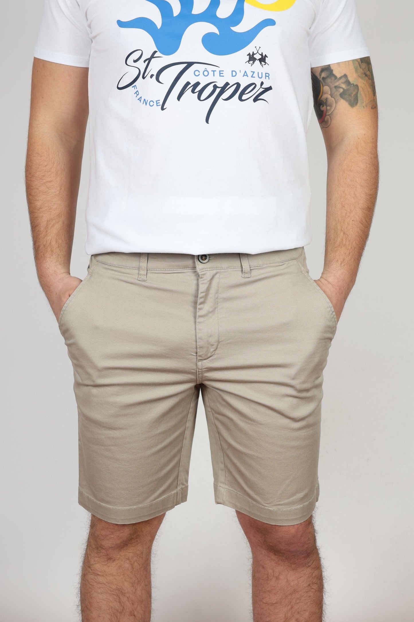 Мъжки Къс Панталон, Бежов & Син Roberto Fashion Store Trousers XMB004TW45407017 Beige W31