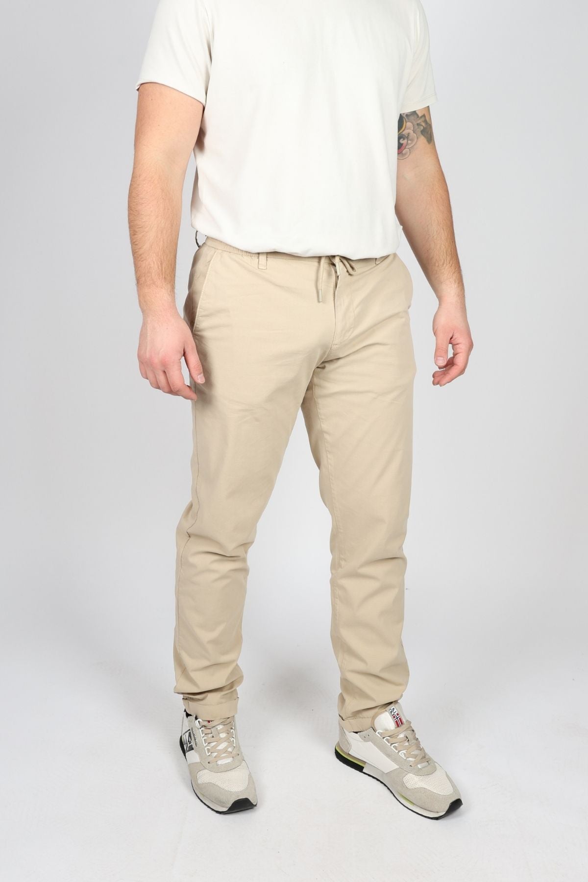 Мъжки Панталон, Син & Бежов Roberto Fashion Store Trousers ROBTROUBEI1131 W31 Beige