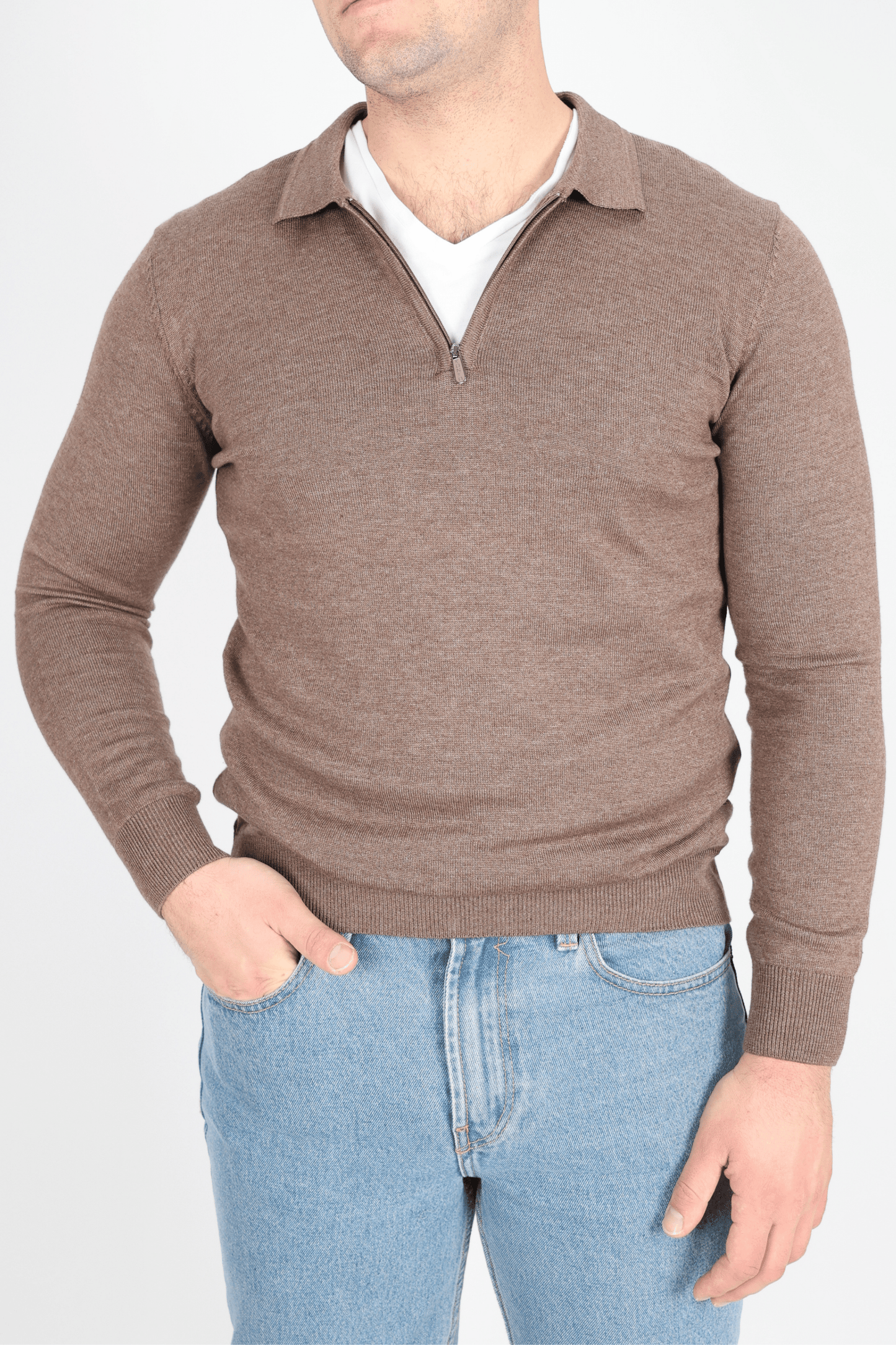 Мъжки Пуловер, Кафяв Roberto Fashion Store Sweater 0B2C4DS S INTL Brown