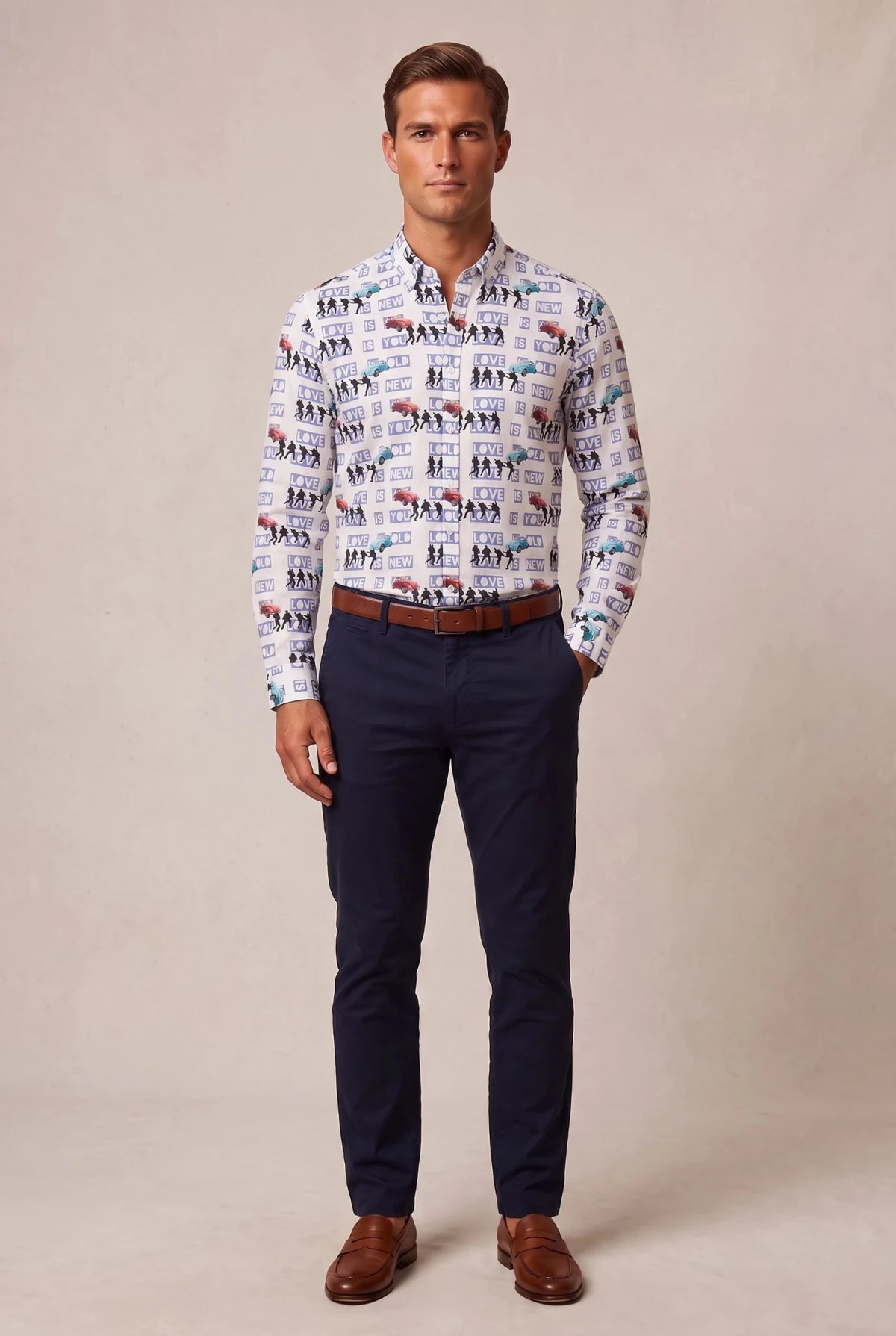 Мъжка риза с дълъг ръкав, бяла Roberto&Co Roberto Fashion Store Shirt MCM0808SHRWHYCARM M