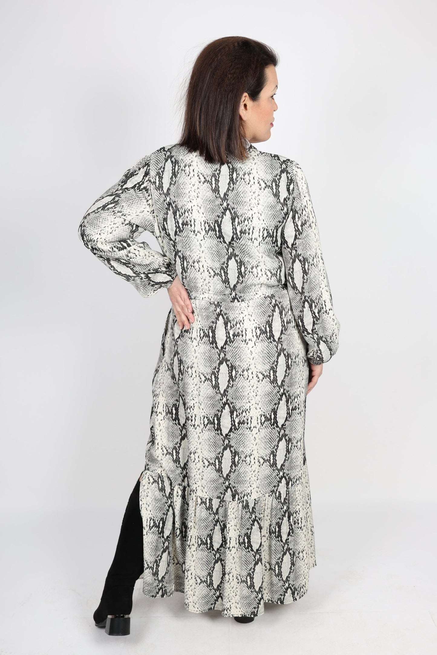 Рокля, Сив Roberto Fashion Store Dress RBRFSNKDRSS4XL 4XL Gray