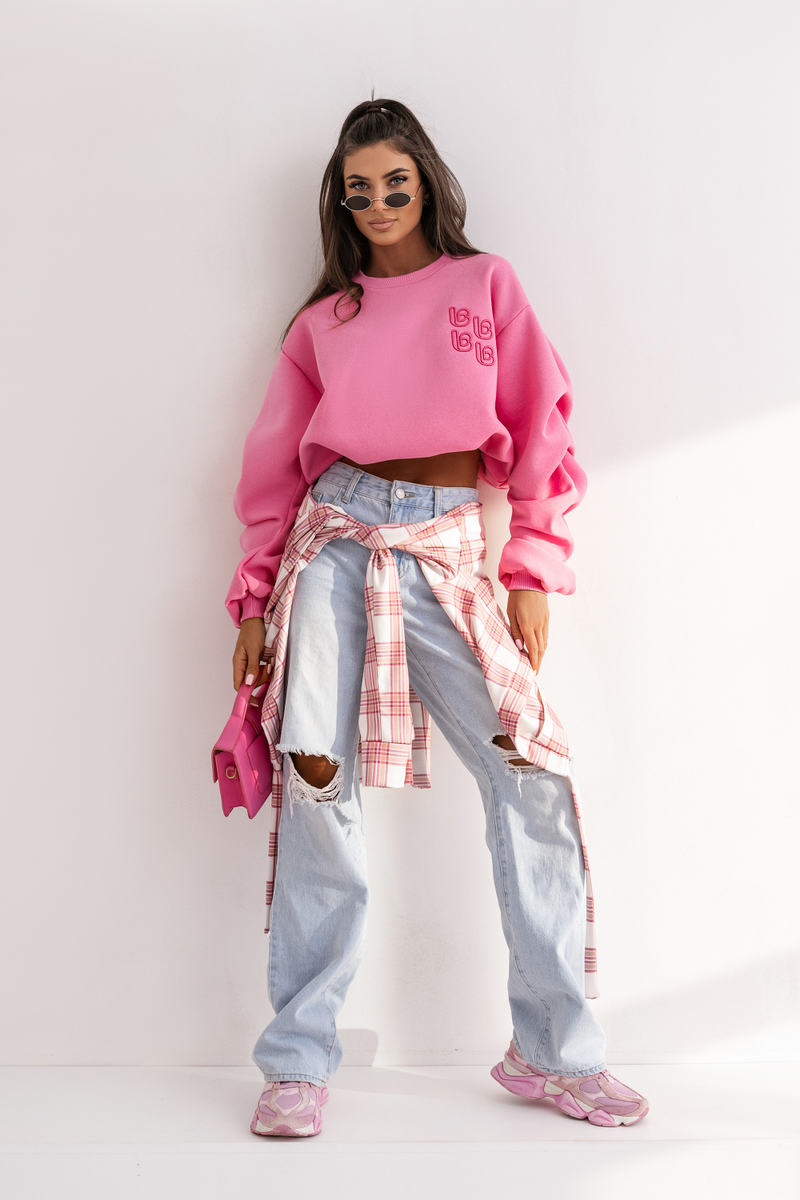 Дамска блуза REMY - розова, памук с еластан, универсален размер