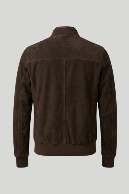 Men's "Matteo" genuine suede jacket, earthy brown — Plus Size 3XL-8XL