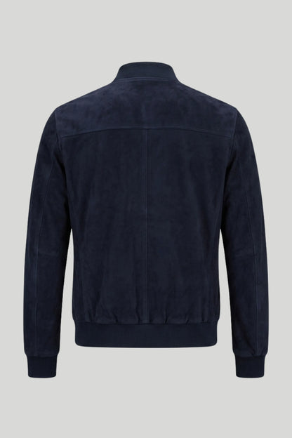 Jachetă bărbătească „Matteo” din piele întoarsă naturală, albastru marin – mărimi XS-2XL