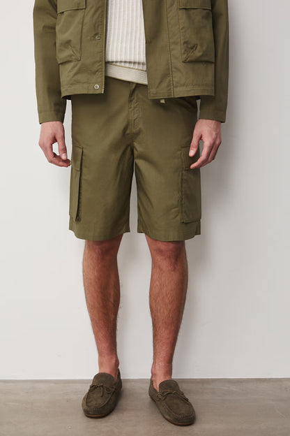 Мъжки карго панталони с джобове" в кхаки цвят