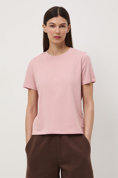 Tricou roz de damă din bumbac 100% bumbac