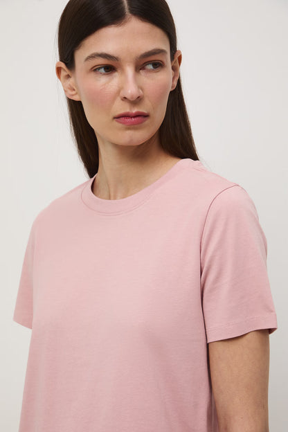 Tricou roz de damă din bumbac 100% bumbac