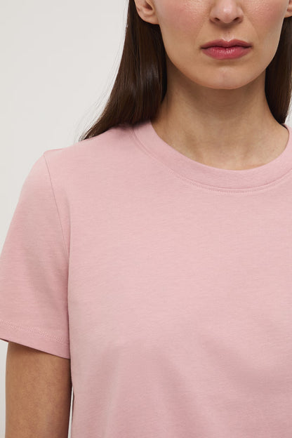 Tricou roz de damă din bumbac 100% bumbac