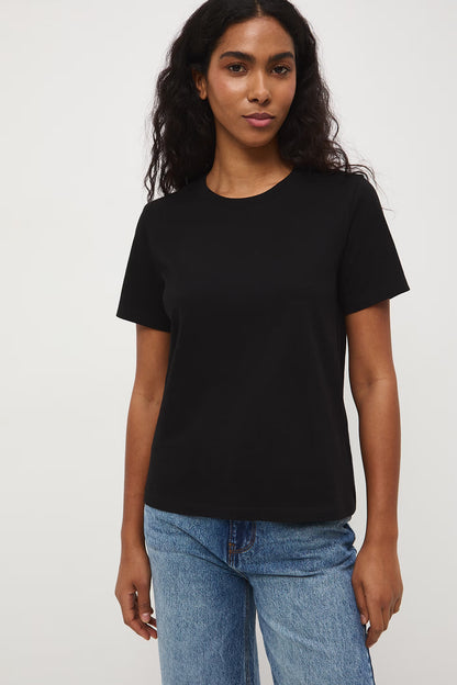 Women's 100% cotton black t-shirt