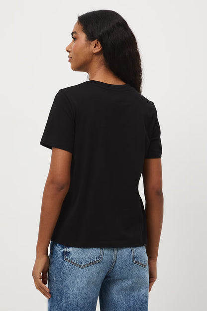 Women's 100% cotton black t-shirt