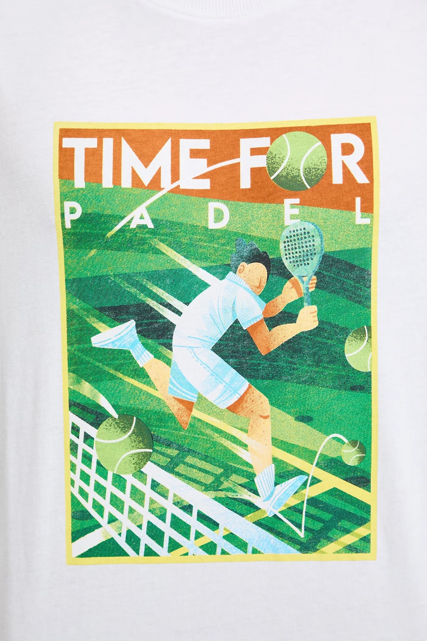 Бяла мъжка тениска от 100% памук с преден принт - снимка 5