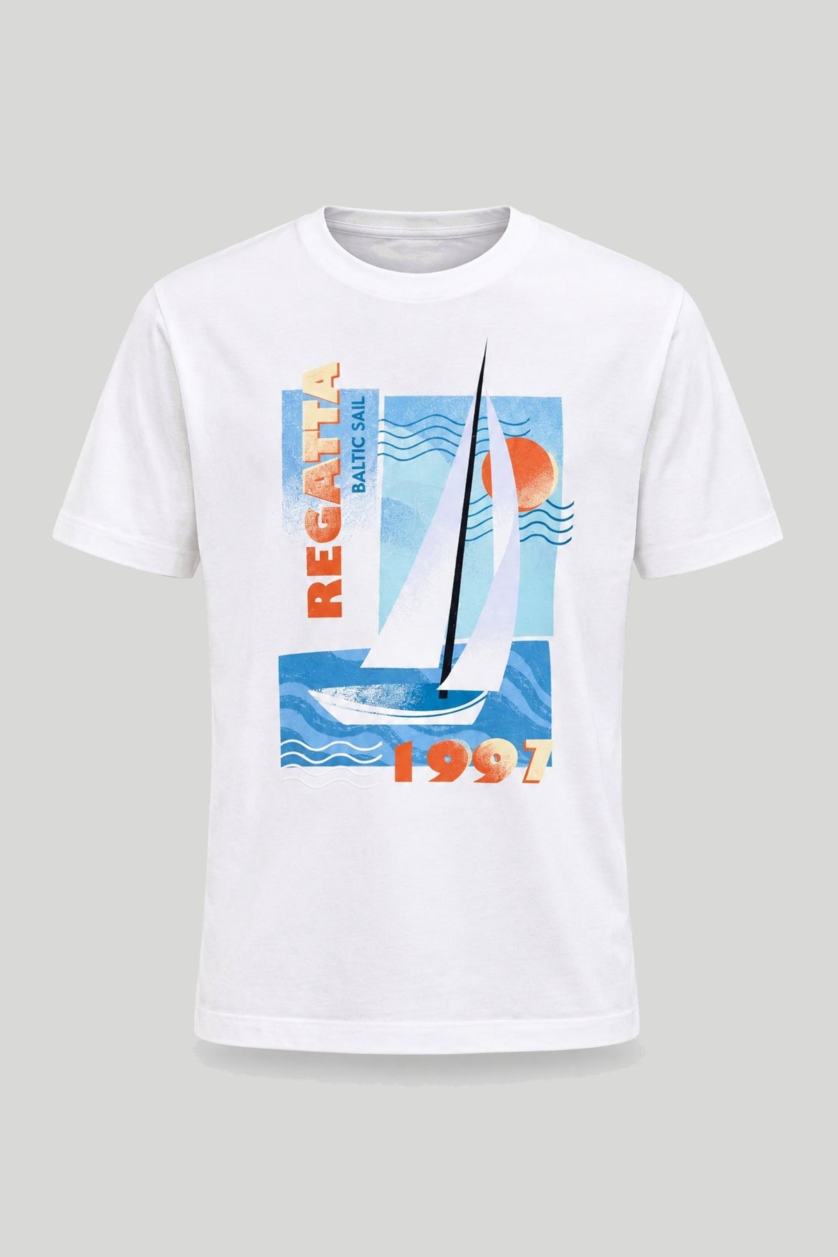 Бяла мъжка тениска от 100% памук с голям преден принт Medicine Roberto Fashion Store T-shirt RW26-TSM114-00X-S S