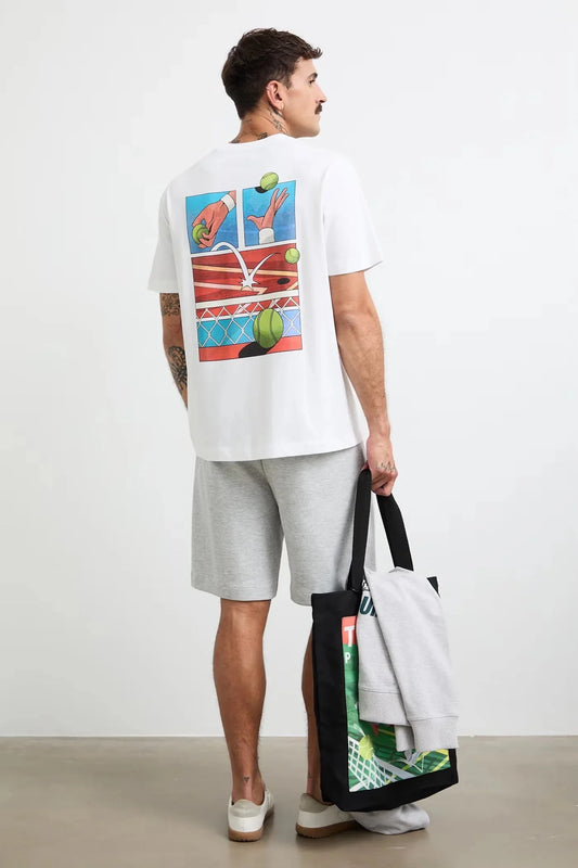 Бяла мъжка тениска от 100% памук с принт на гърба Medicine Roberto Fashion Store T-shirt RW26-TSM120-00X-S S