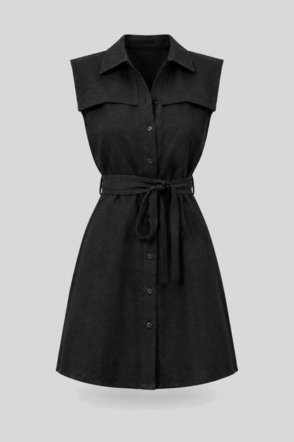 Черна рокля VIGO от лен и вискоза LaBalancia Roberto Fashion Store Dress 5907378522422 S