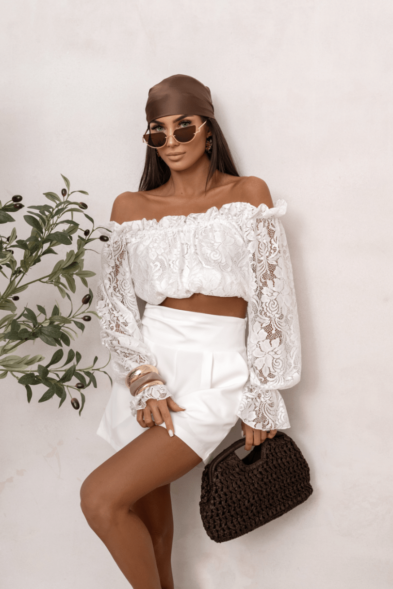 Дамска блуза MIA тип „испанка“ от дантела - екрю LaBalancia Roberto Fashion Store Set 5907378521562 M